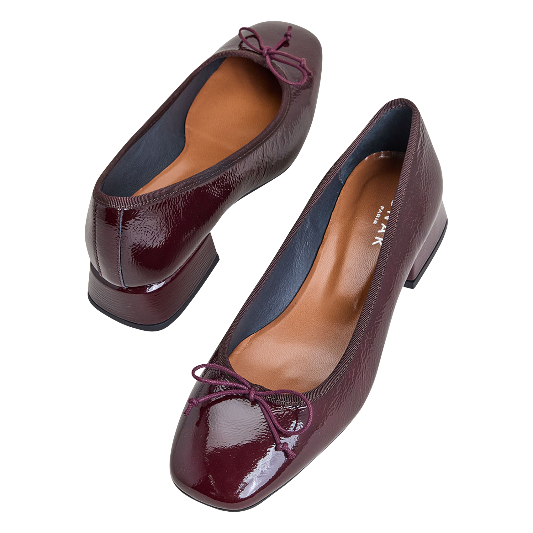 Heeled patent leather ballet pumps JONAK Red