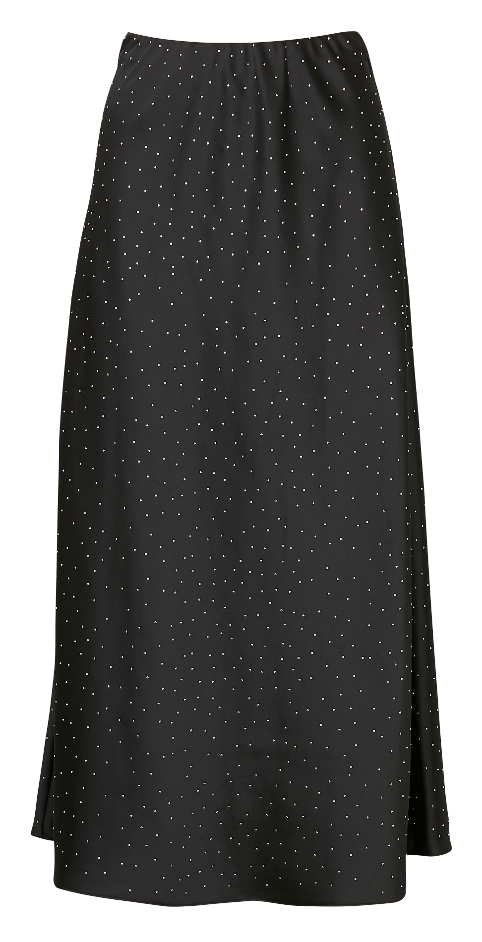 Jupe longue élastiquée à strass Noir