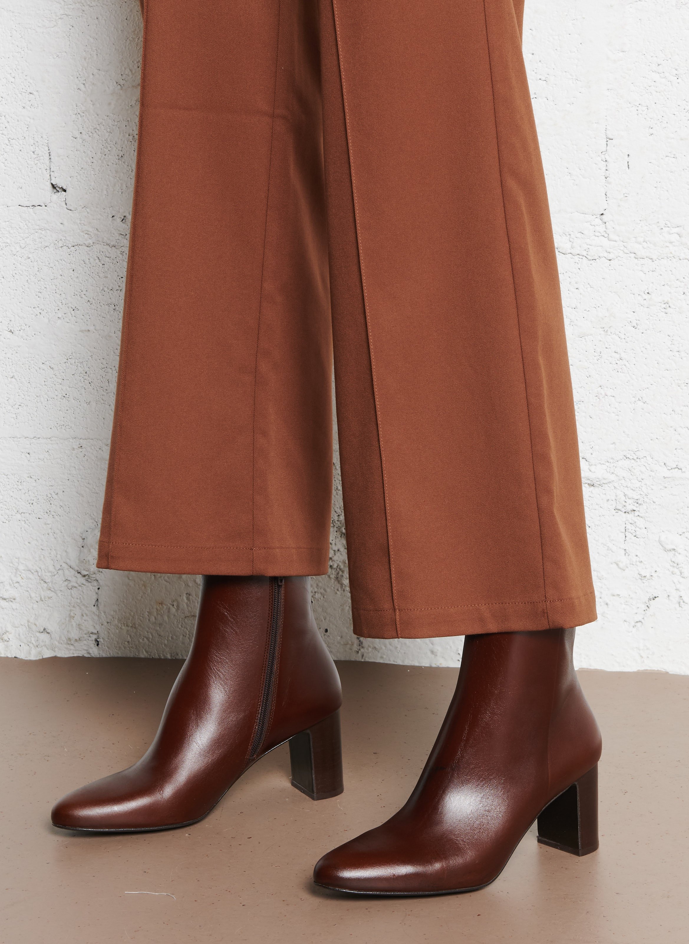 Bianca leather ankle boots BOCAGE Brown