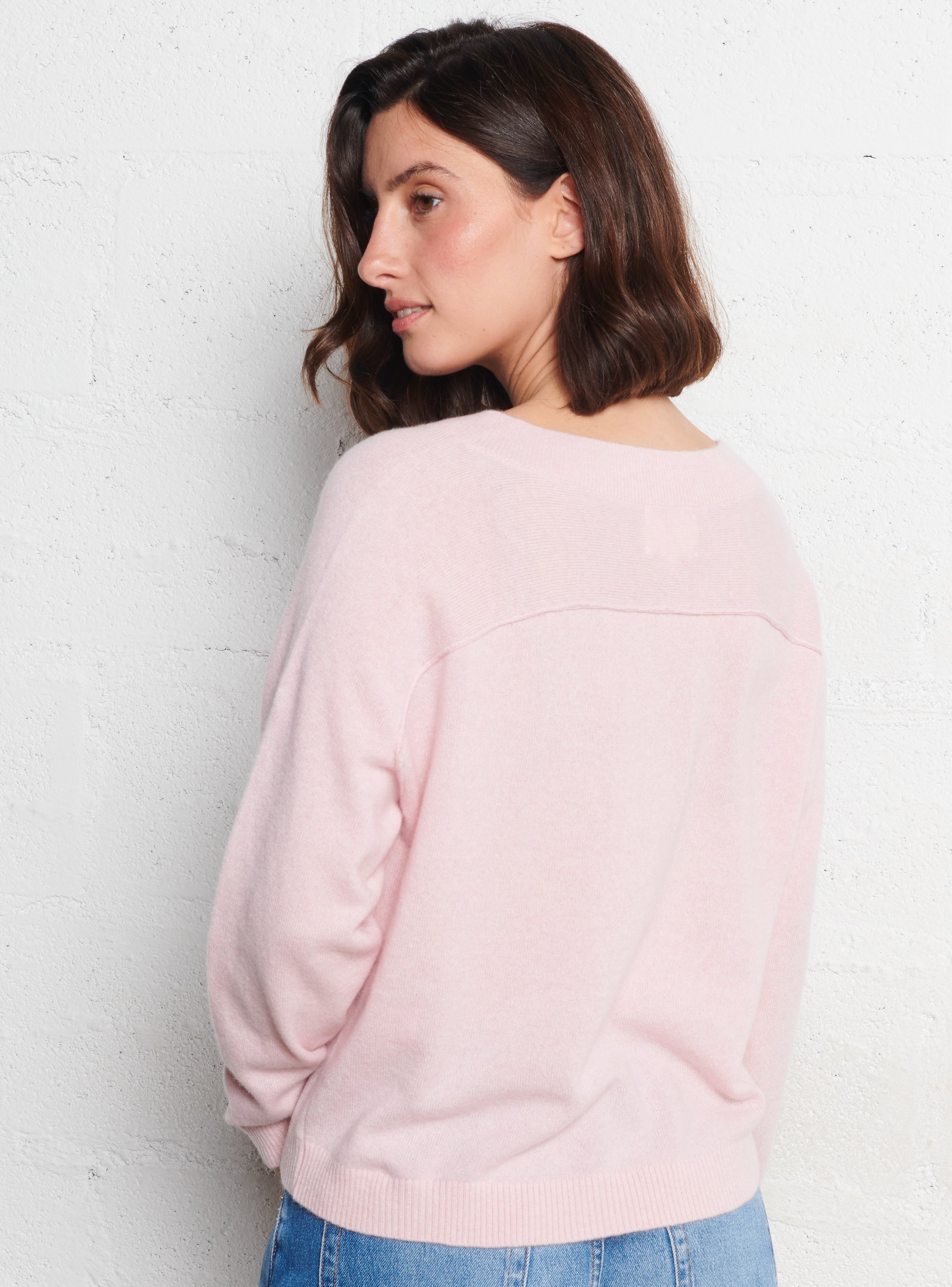 Pull oversize en cachemire MAISON 123 Rose