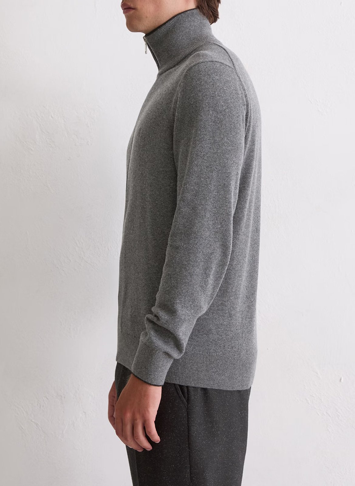 Gilet col montant en coton et en laine mélange MARC O'POLO Gris