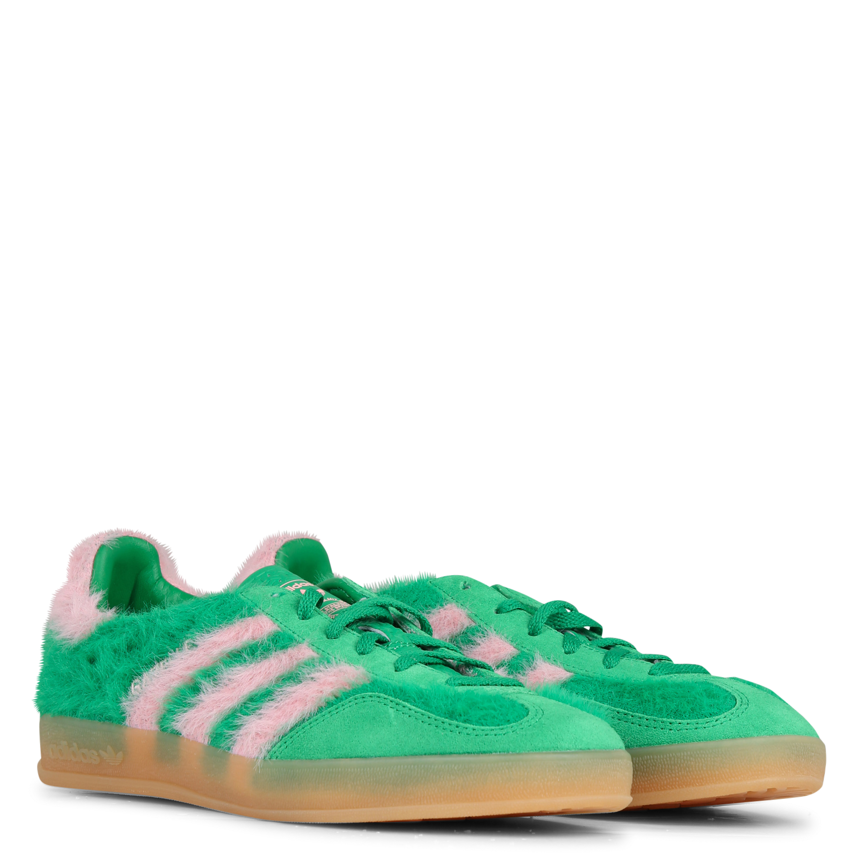 Baskets basses duveteuses en cuir ADIDAS Vert
