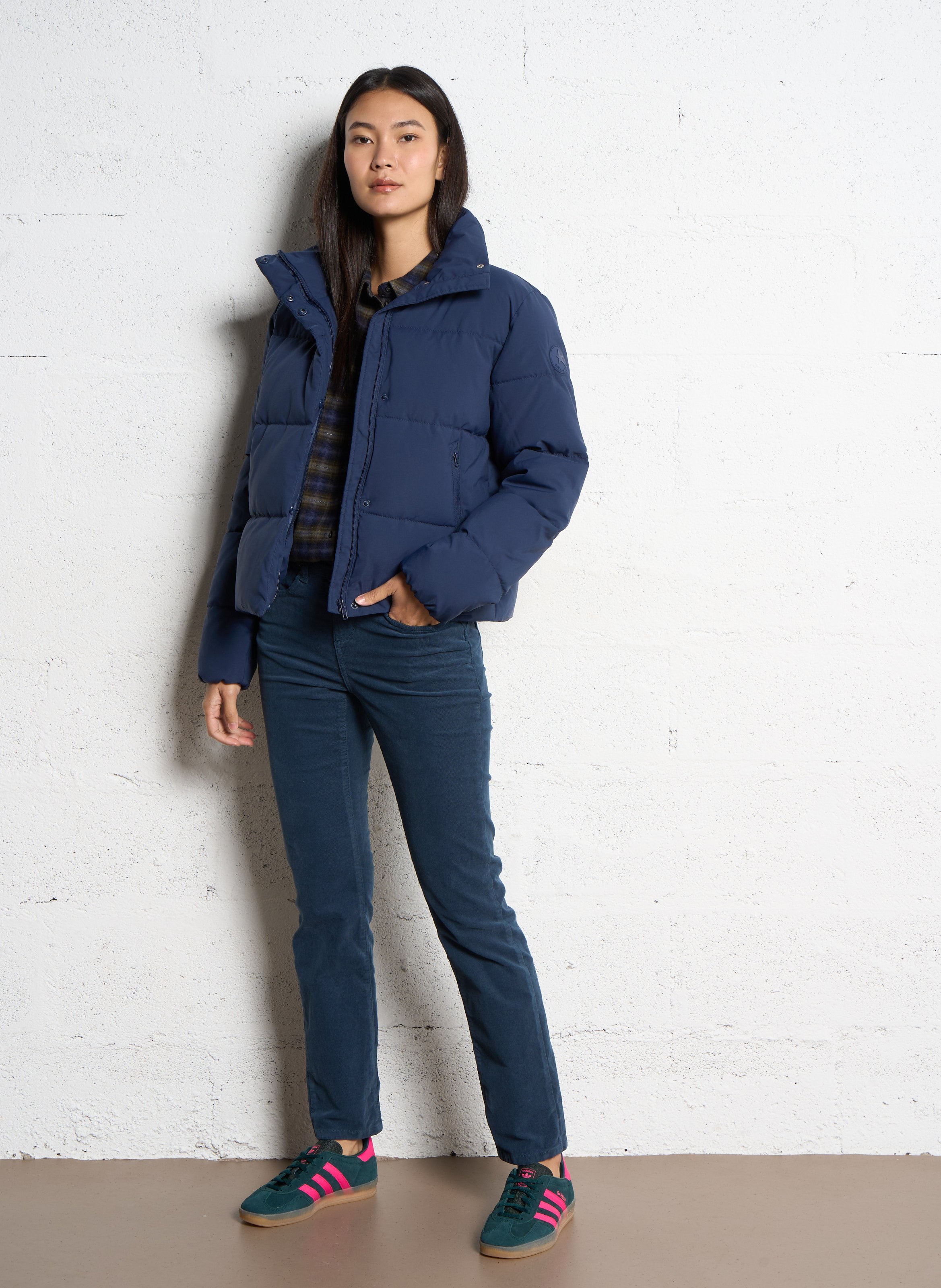 Pantalon slim velours en coton stretch SUD EXPRESS Bleu