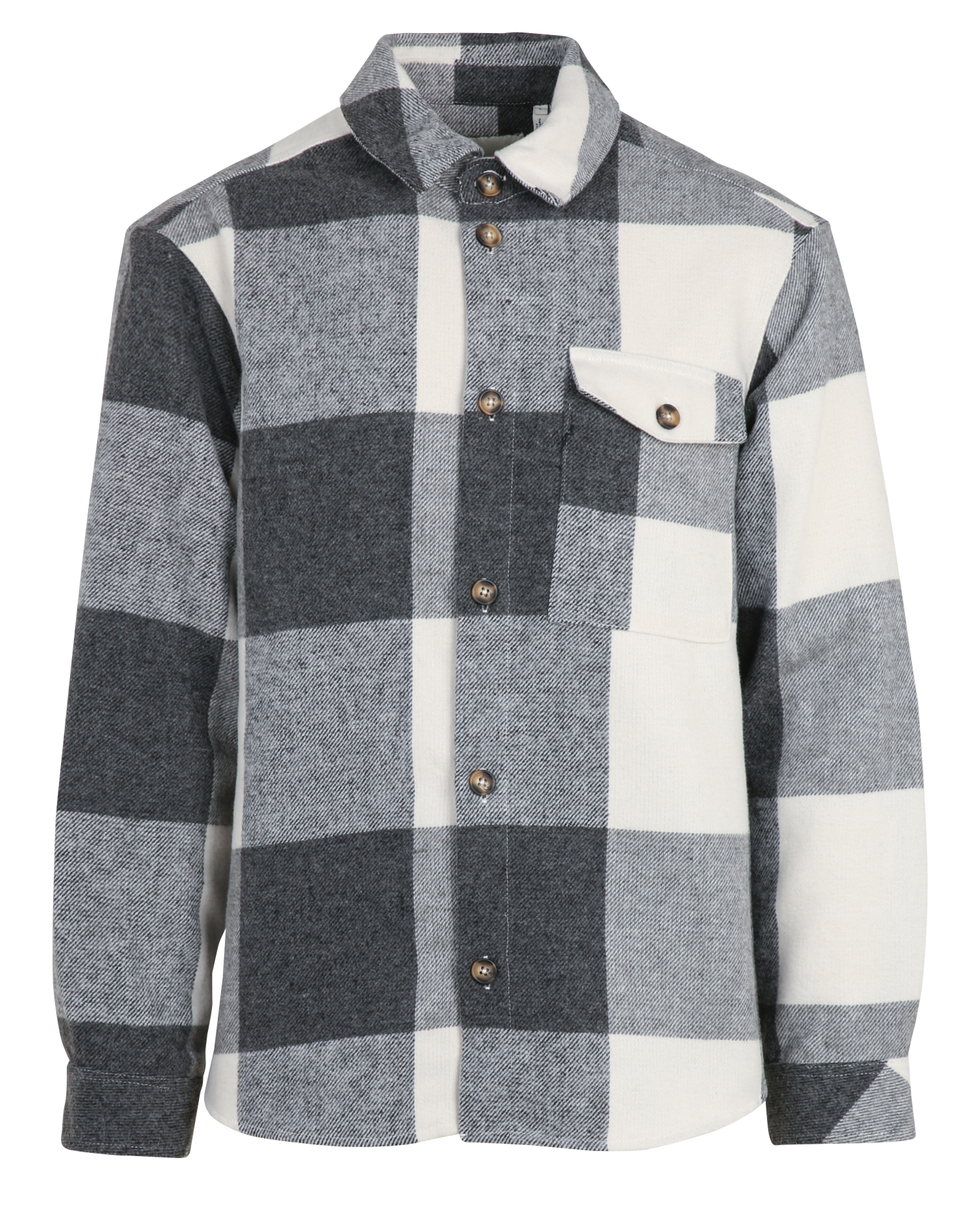 Checked overshirt SOLID Grey