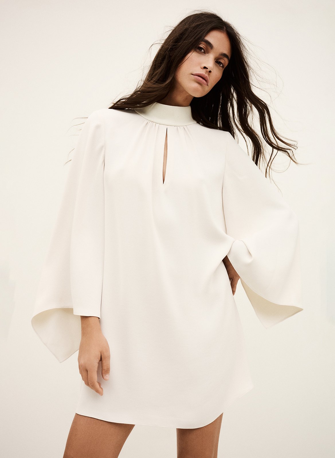 Robe courte col montant  BA&SH Beige