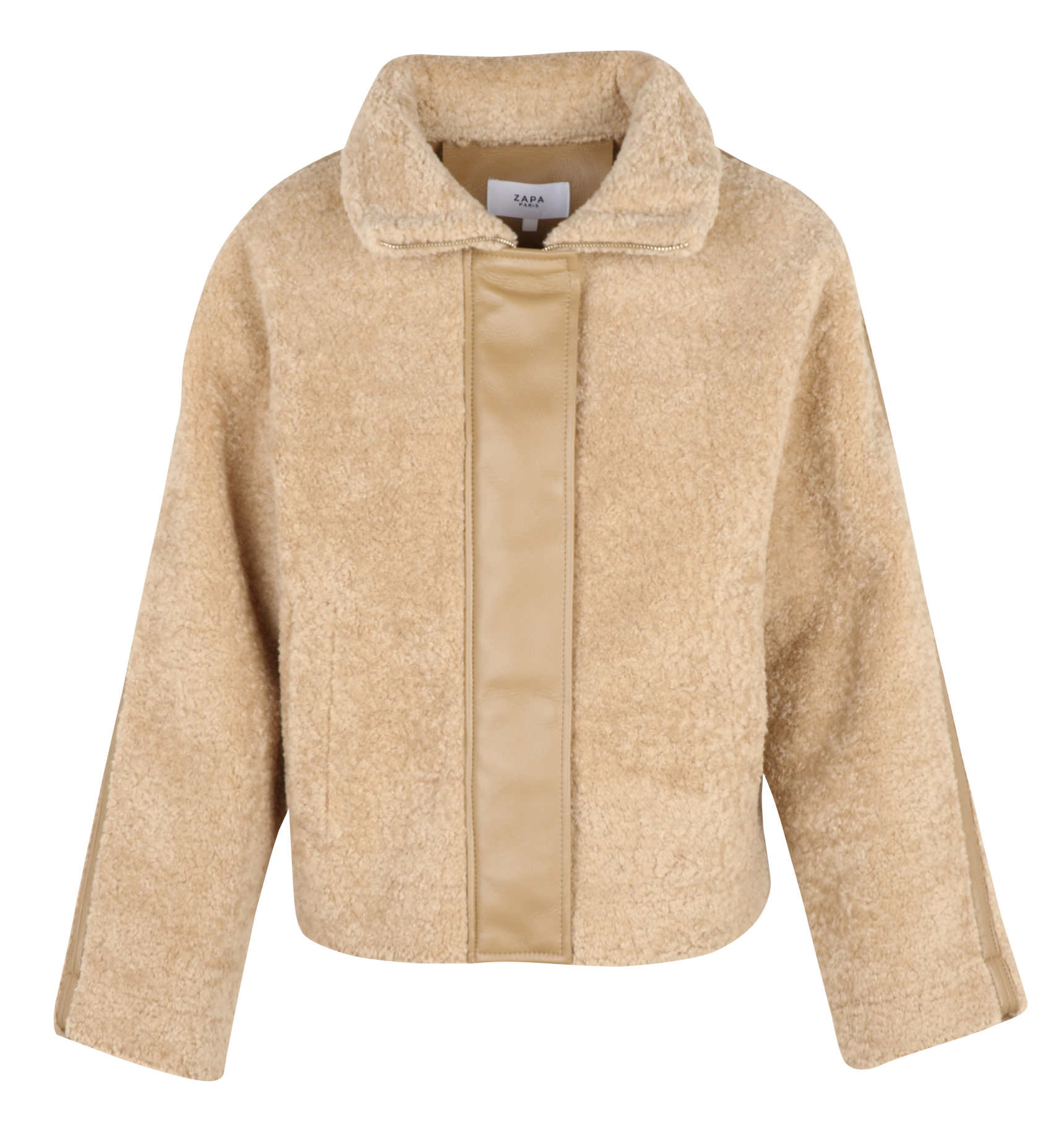 Manteau col montant en fourrure synthétique ZAPA Marron