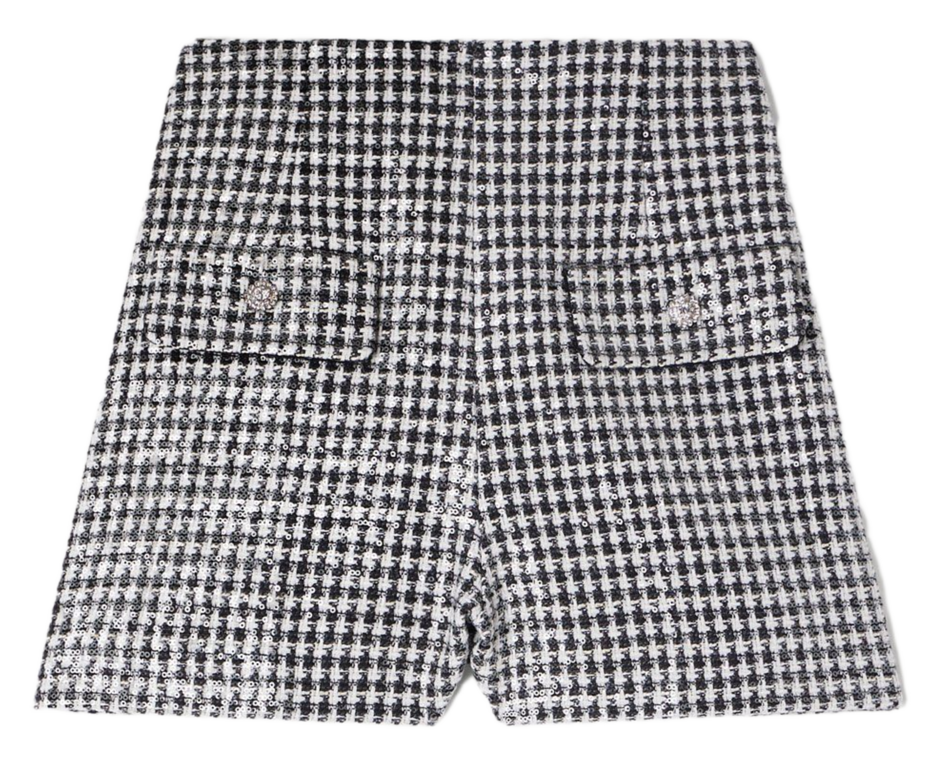 Short taille haute à carreaux SANDRO Noir