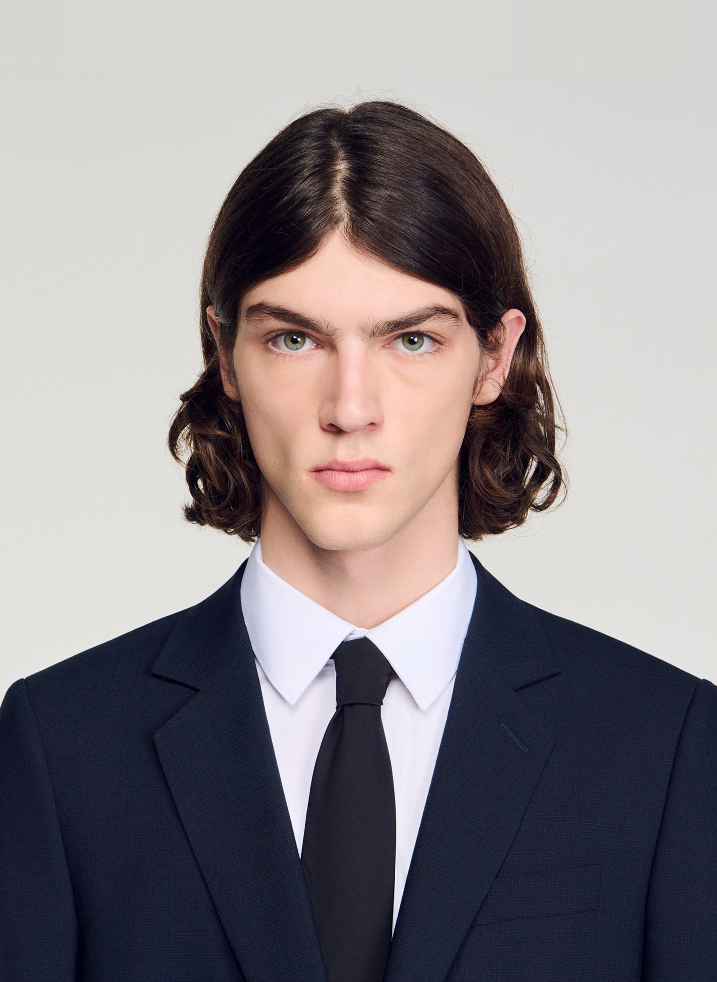 Rechte blazer | wolblend SANDRO Blauw