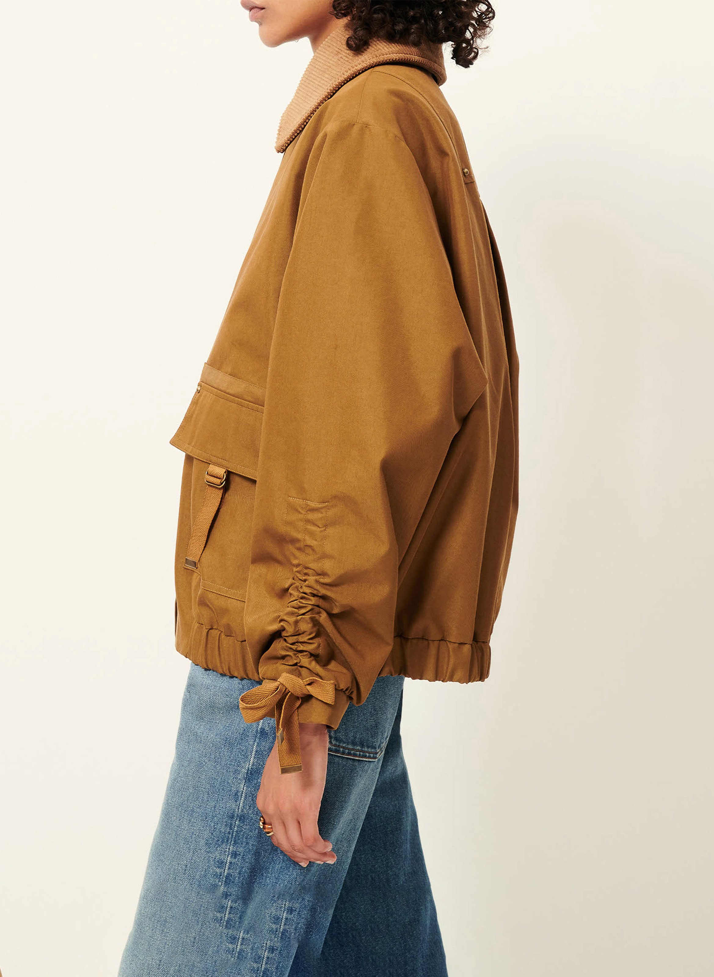 Blouson oversize col classique en coton mélangé SESSUN Marron