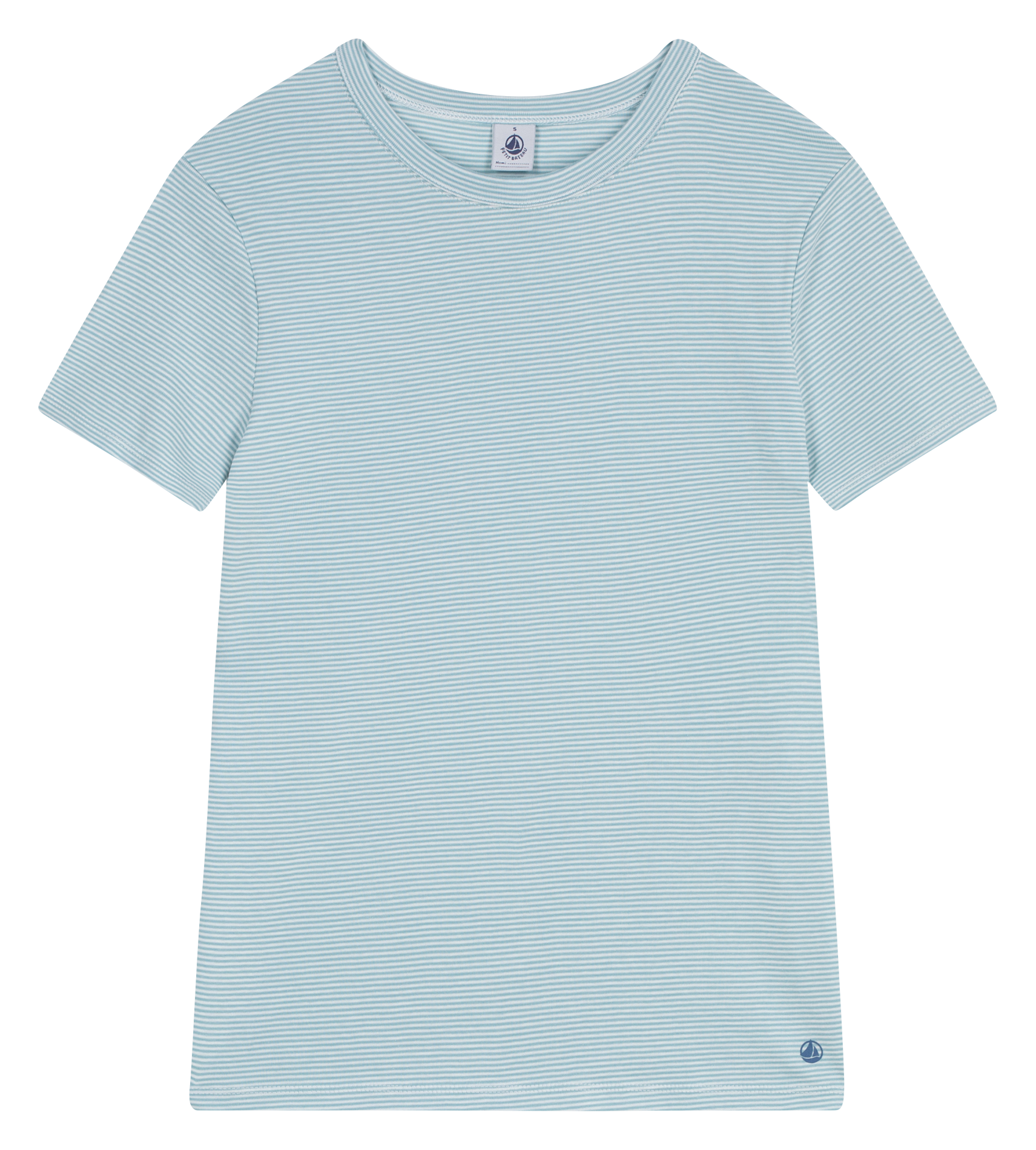 Gestreept recht T-shirt van katoen PETIT BATEAU Blauw