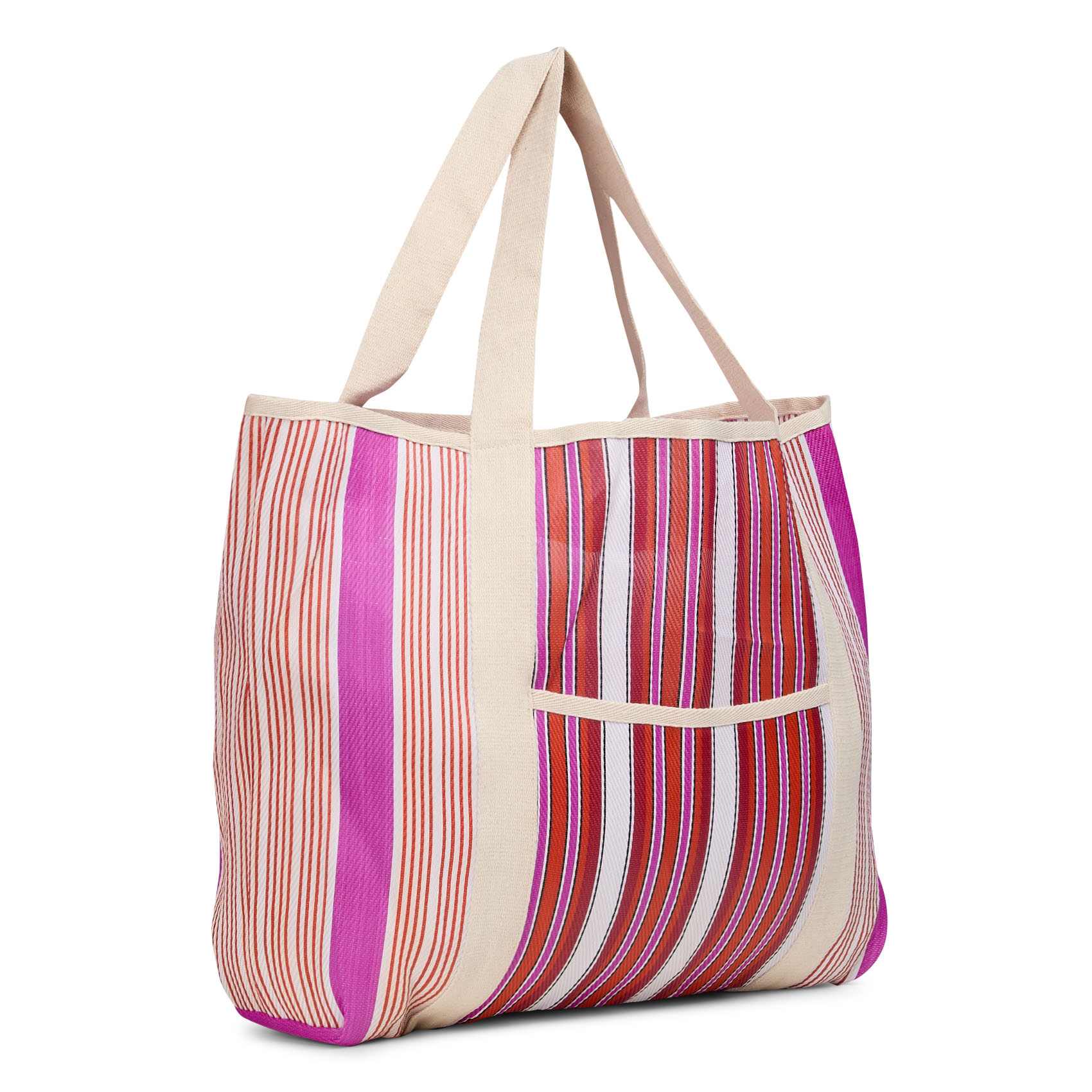 Bolso shopper a rayas AU PRINTEMPS PARIS Rosa