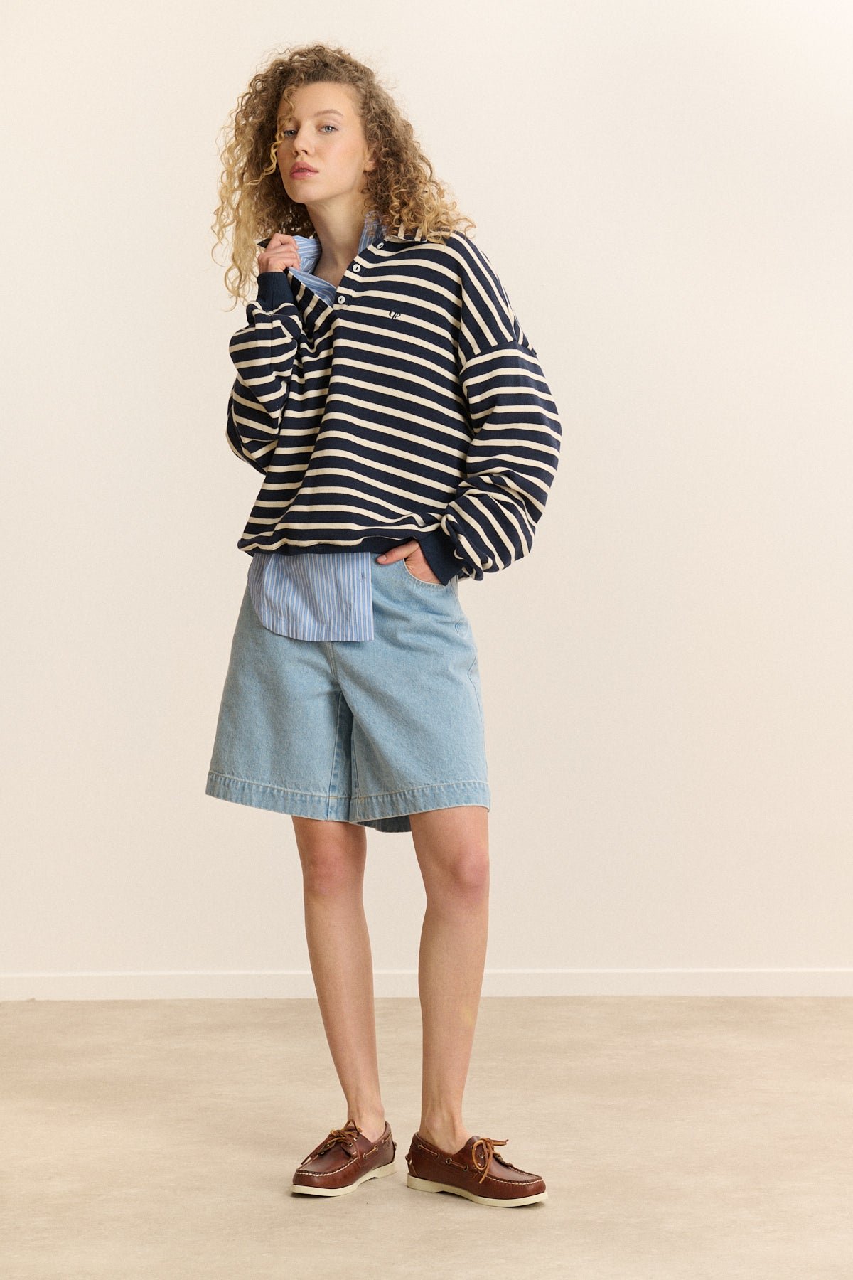 Long-sleeve striped sweatshirt GARANCE PARIS Blue