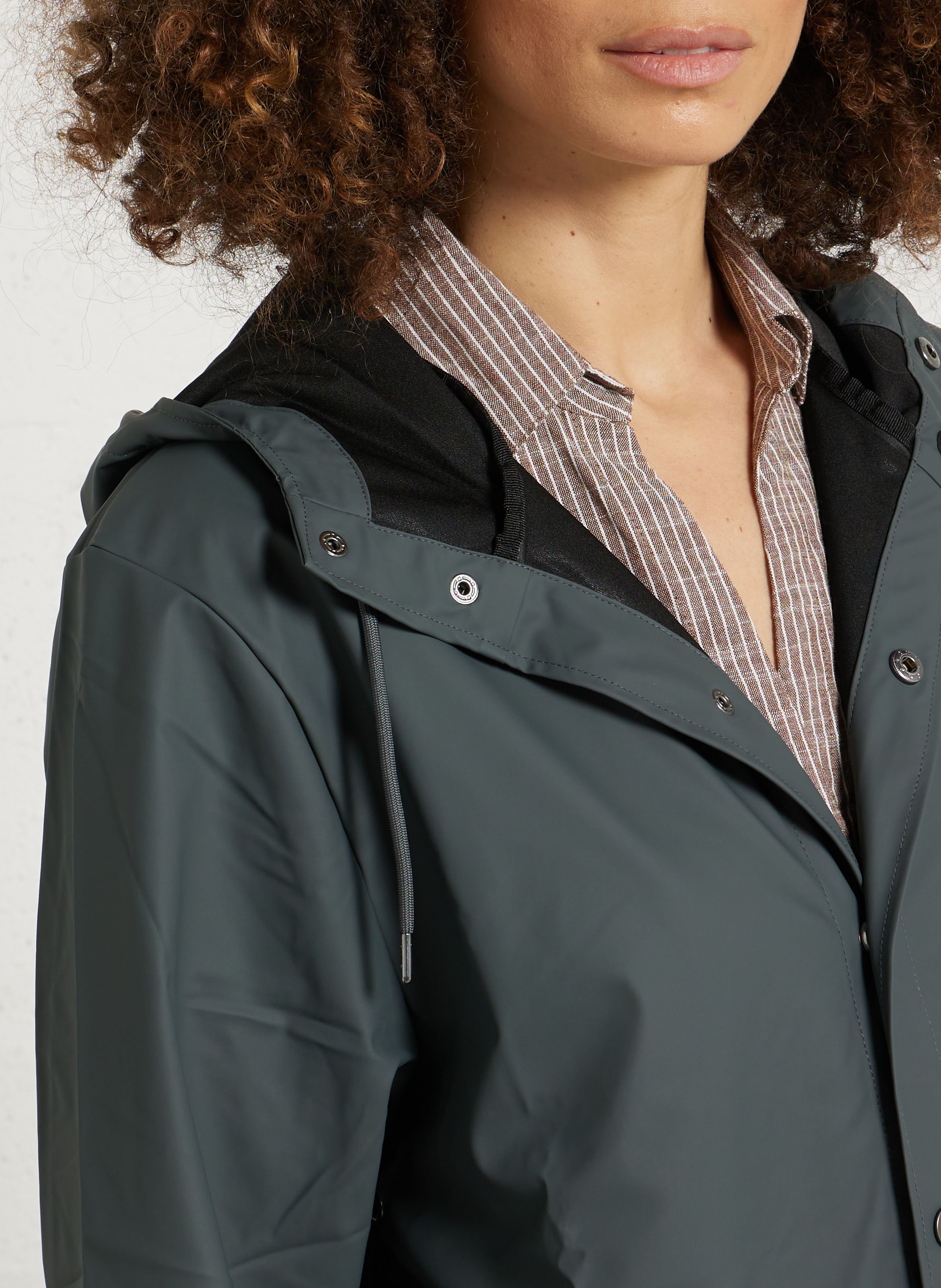 Hooded waterproof windbreaker RAINS Grey