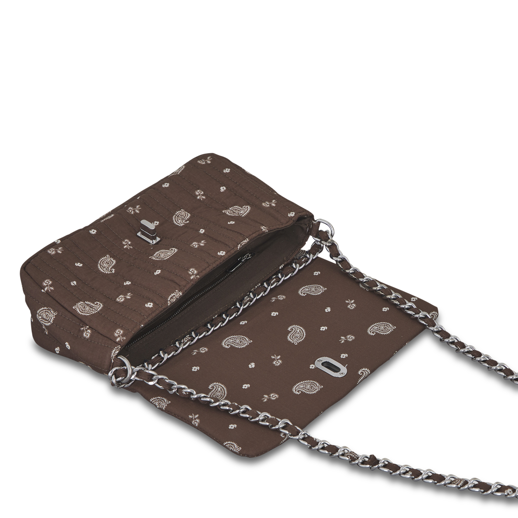 Katoenen schoudertas met print BECKSONDERGAARD Bruin