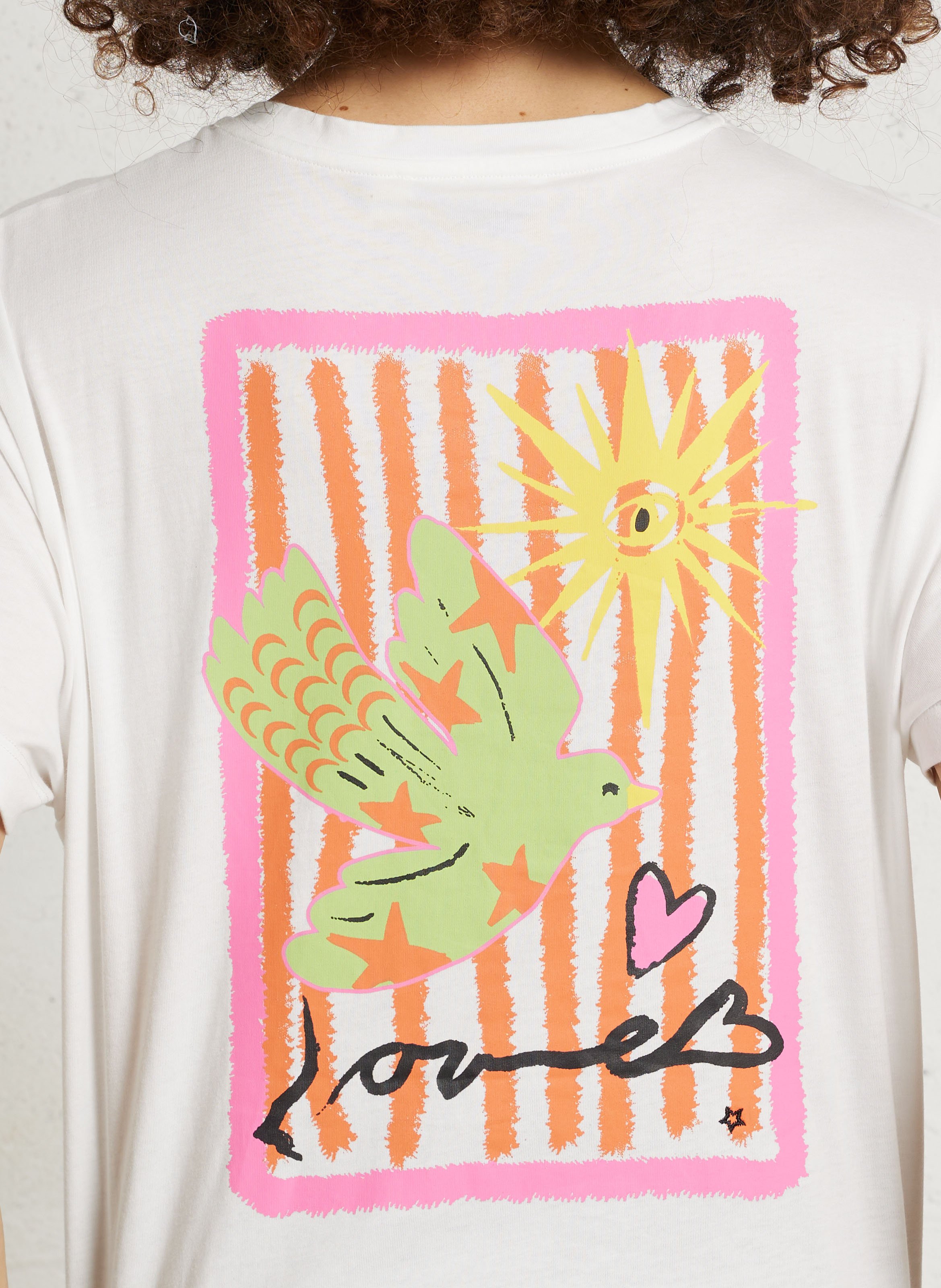 Tee-shirt col rond imprimé LA PETITE ETOILE Beige