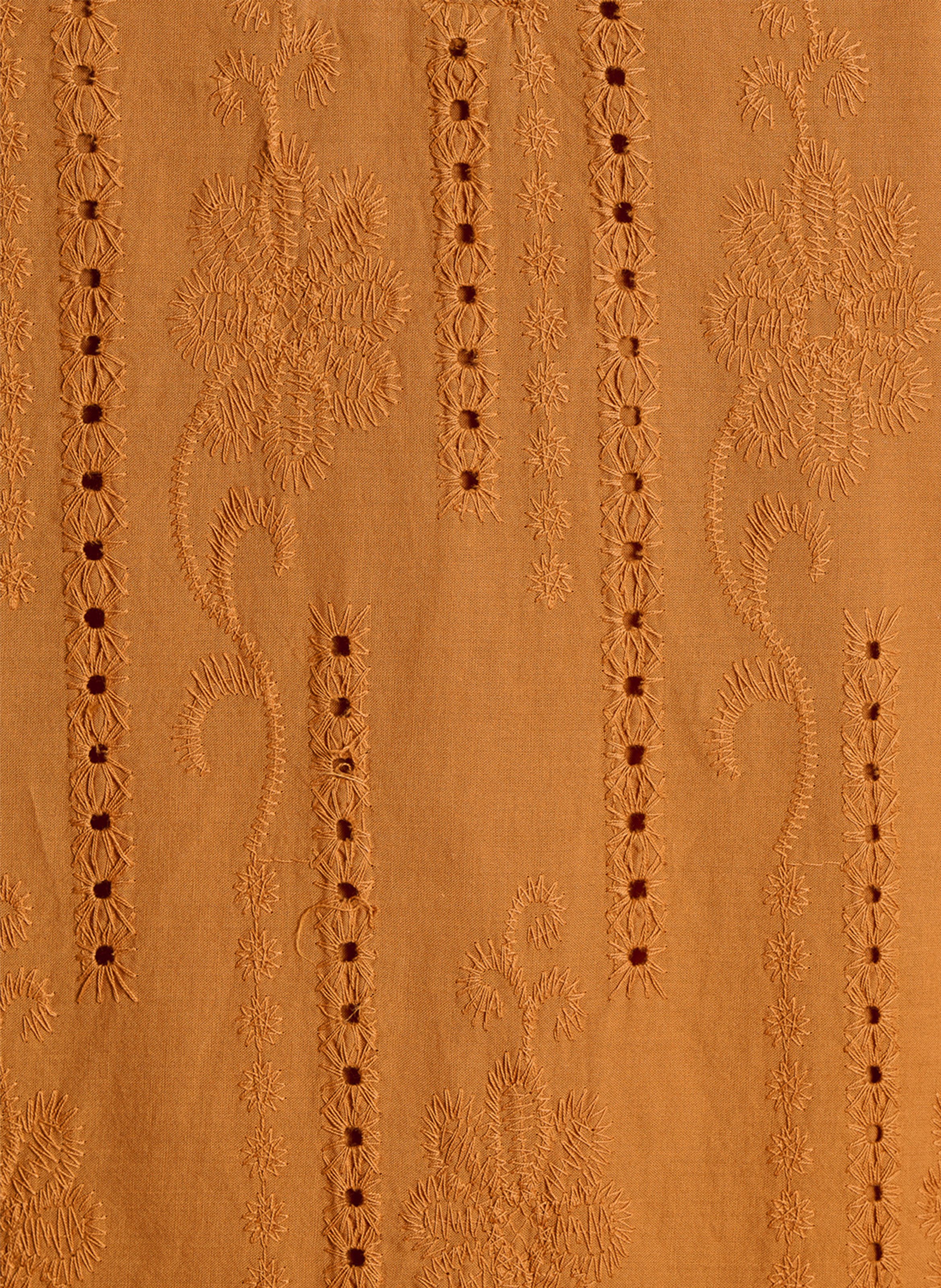 Robe courte en broderie anglaise  LA FEE MARABOUTEE Marron