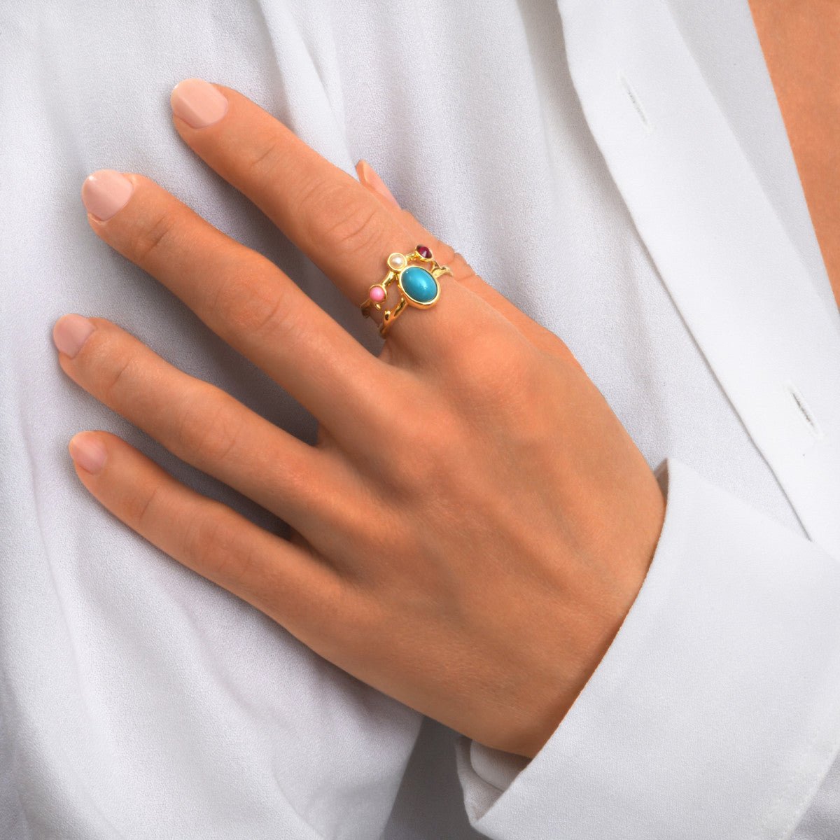 Adjustable gold plated SATELLITE PARIS Green