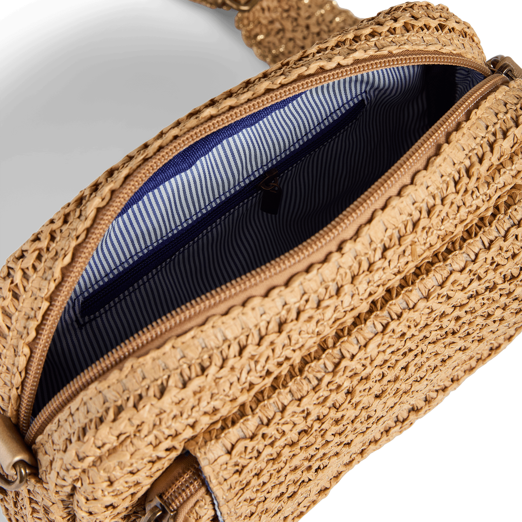 Rieten schoudertas PIECES Groen