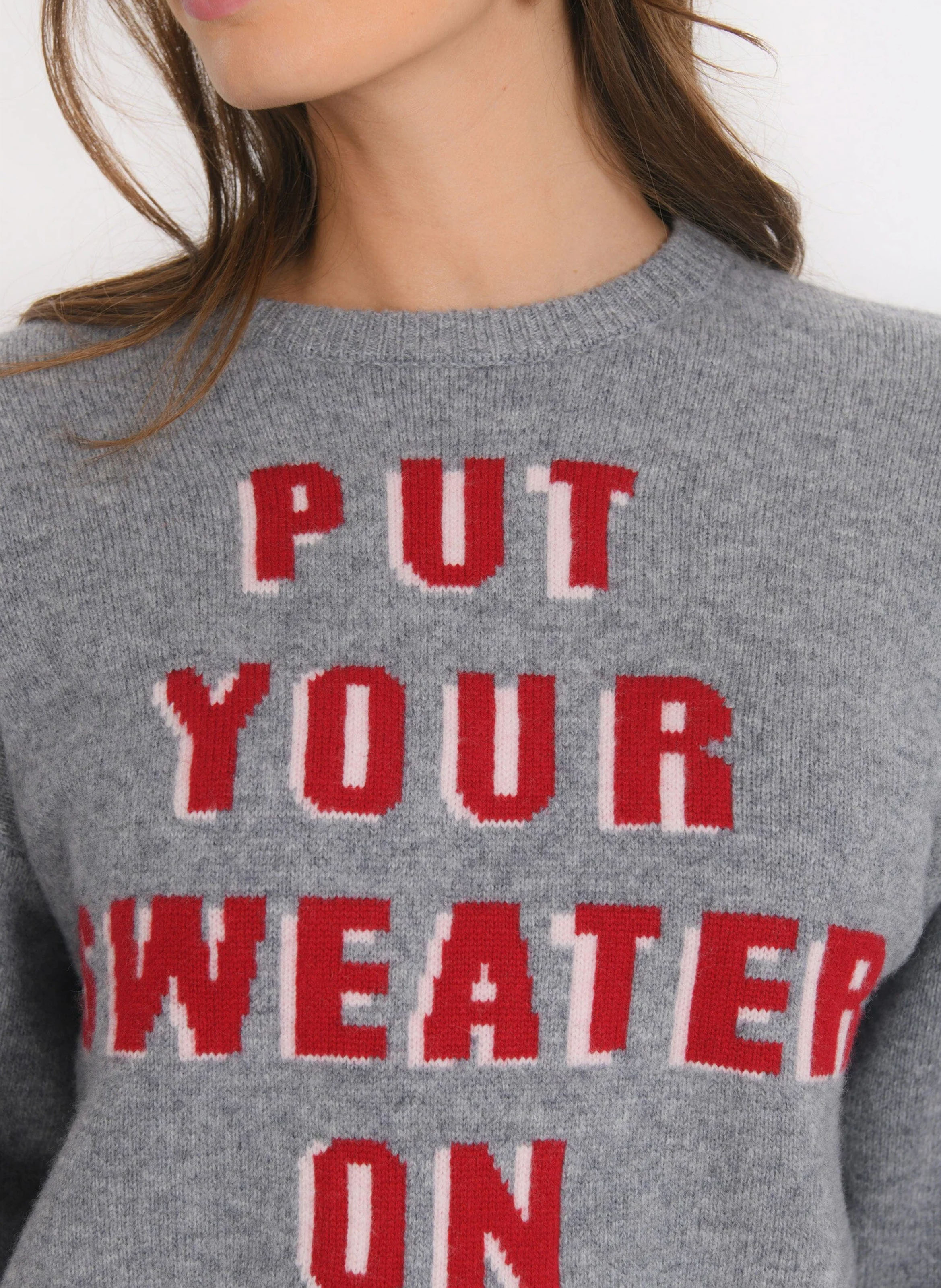 Oversize-Rundhalspullover aus Wolle und Kaschmir KOOKAI Grau