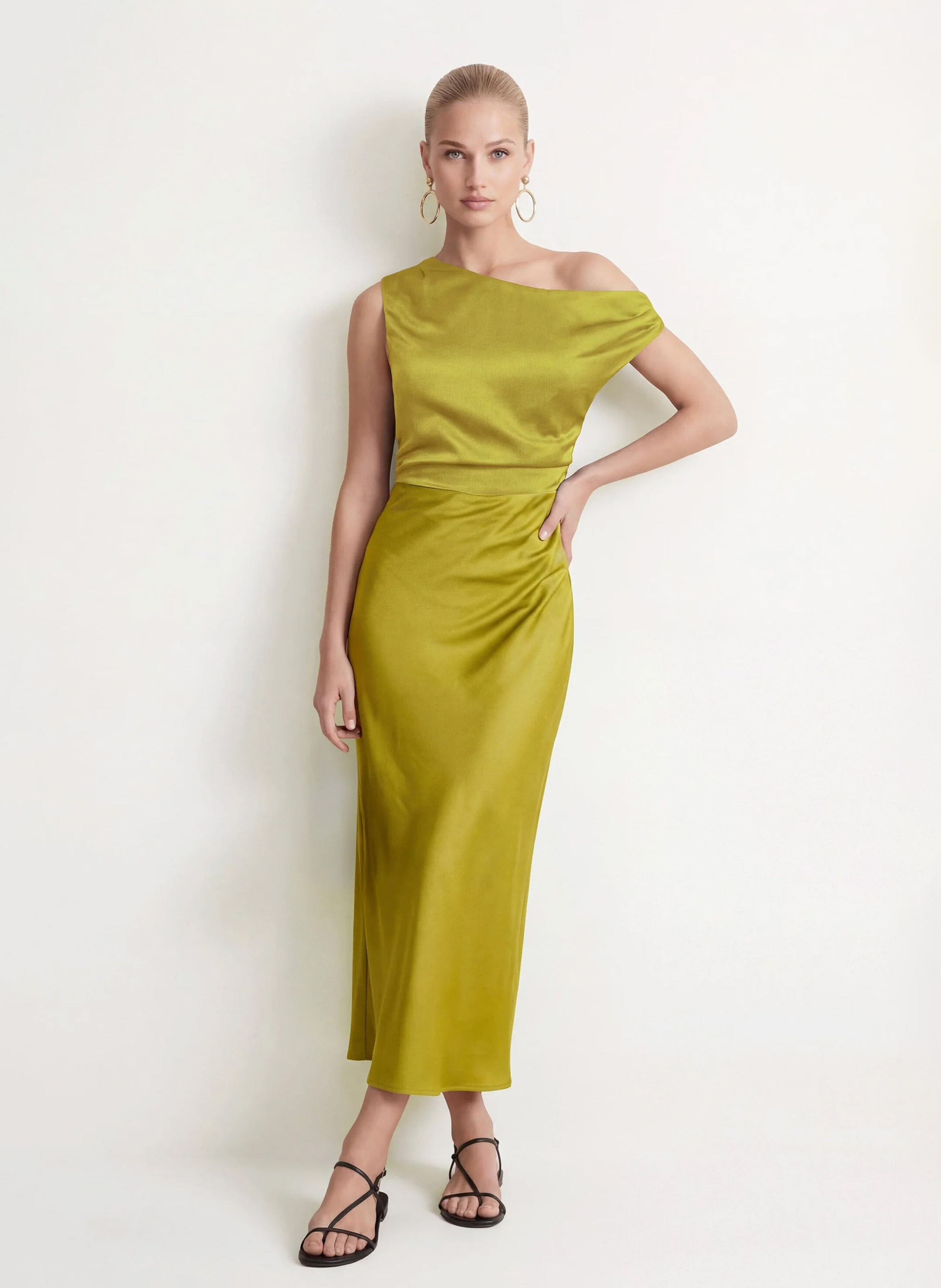 Robe longue décolleté asylétrique KOOKAI Vert
