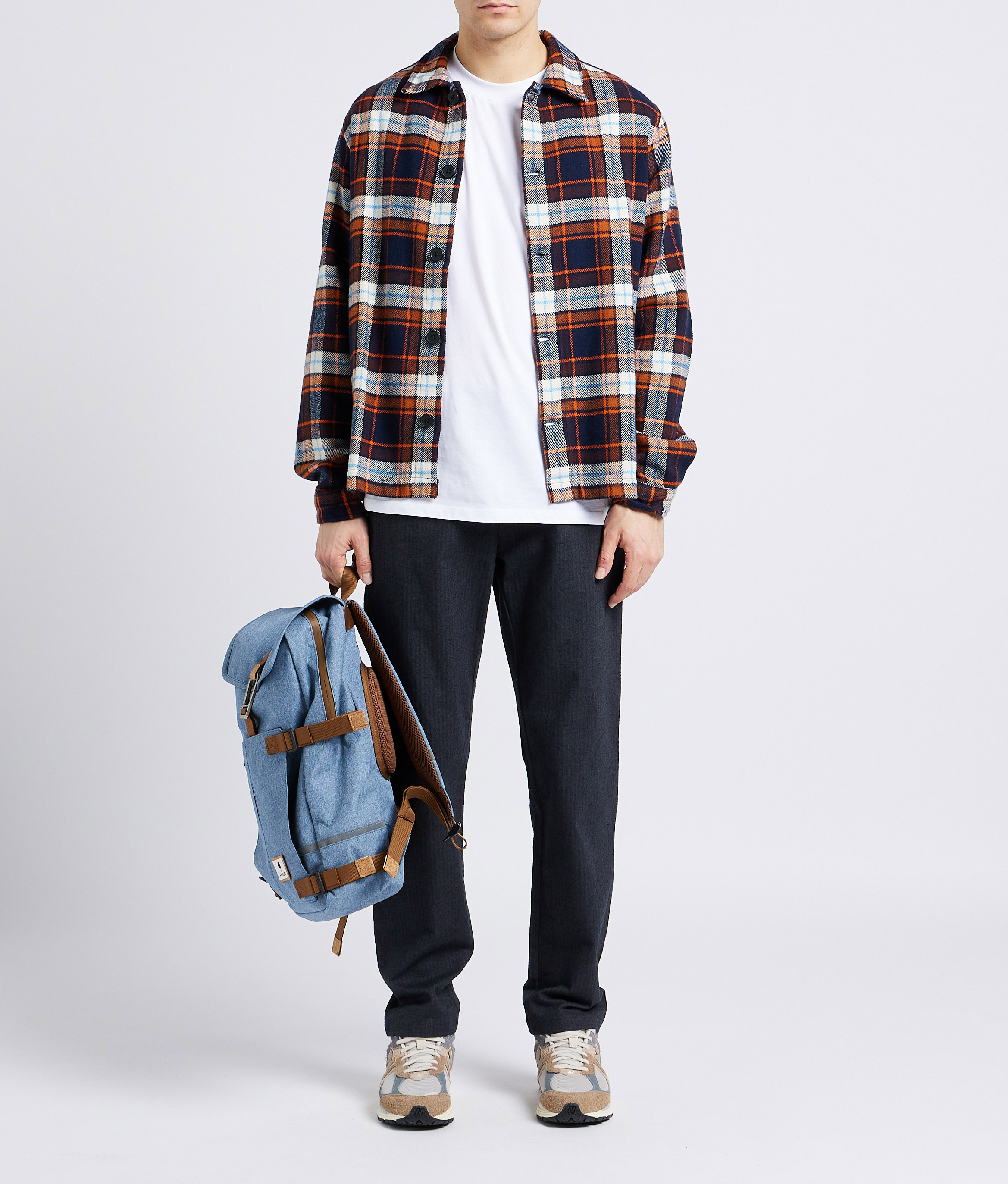 Overshirt van biokatoen met klassieke kraag KNOWLEDGE COTTON APPAREL Oranje