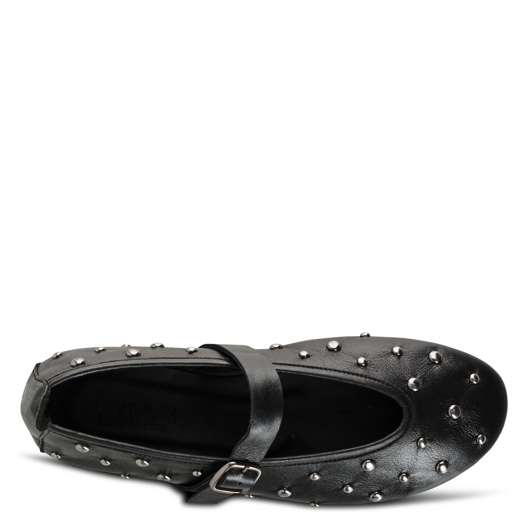 Ballerines cloutées en cuir REQINS Noir