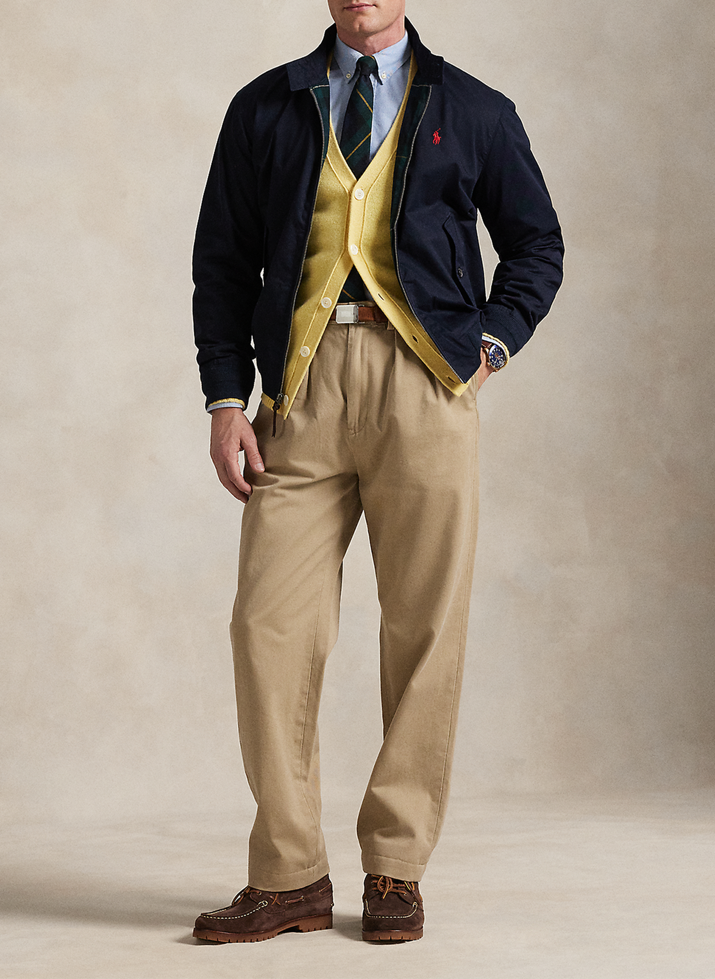 Veste droite col montant en coton POLO RALPH LAUREN Bleu