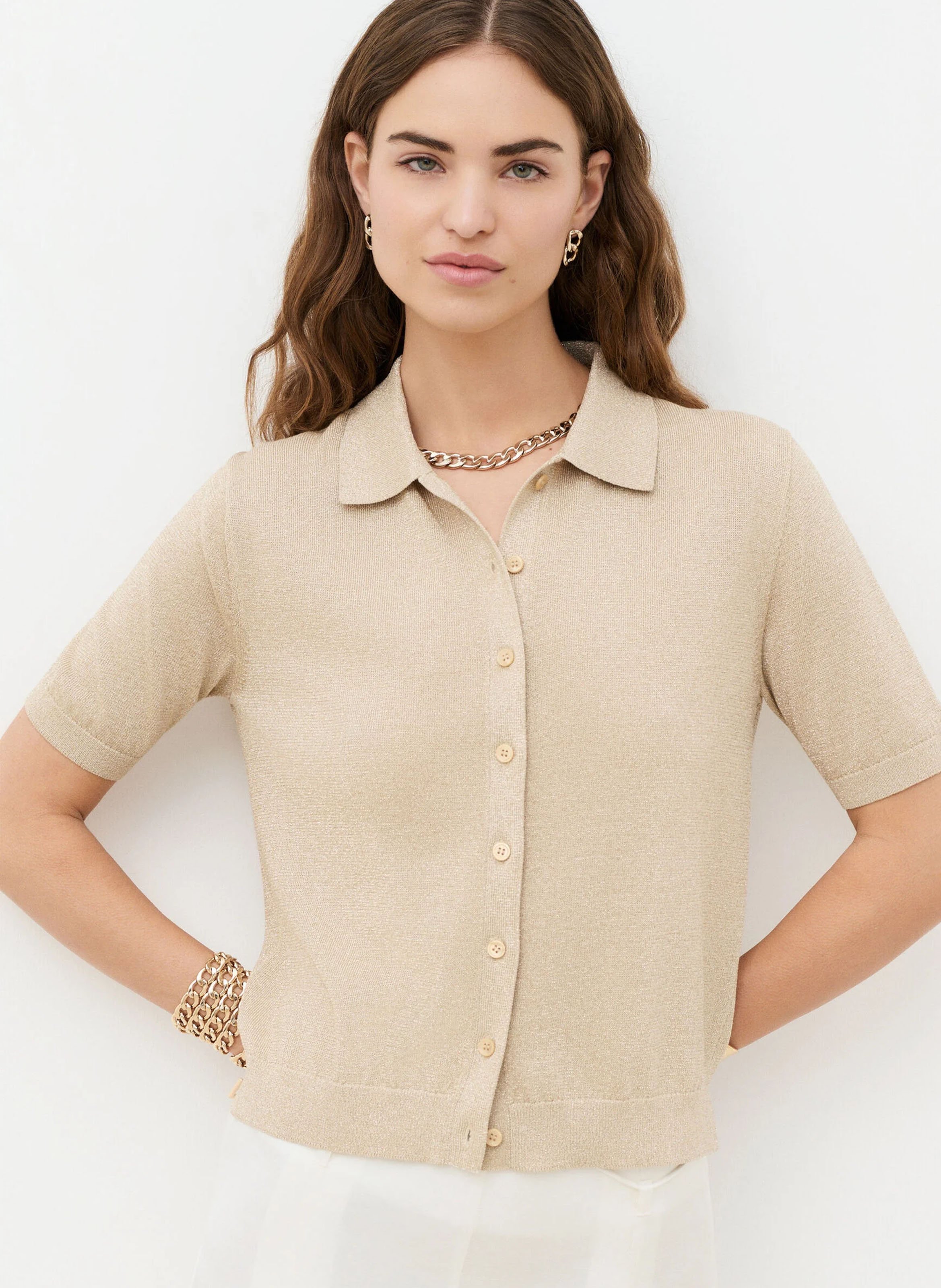 Classic-collar sweater CAROLL Beige