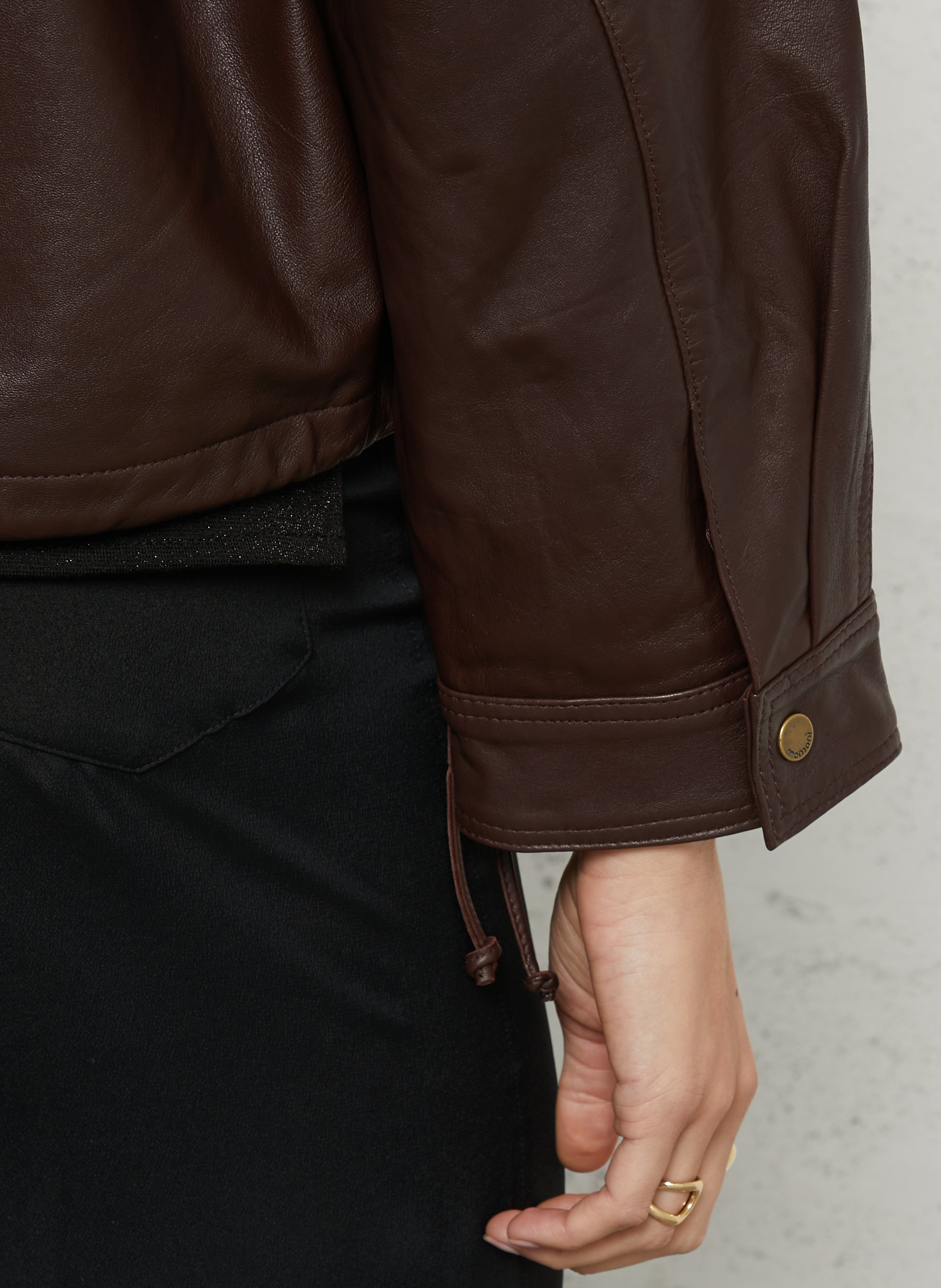 Oversized leren jas MOMONI Bruin