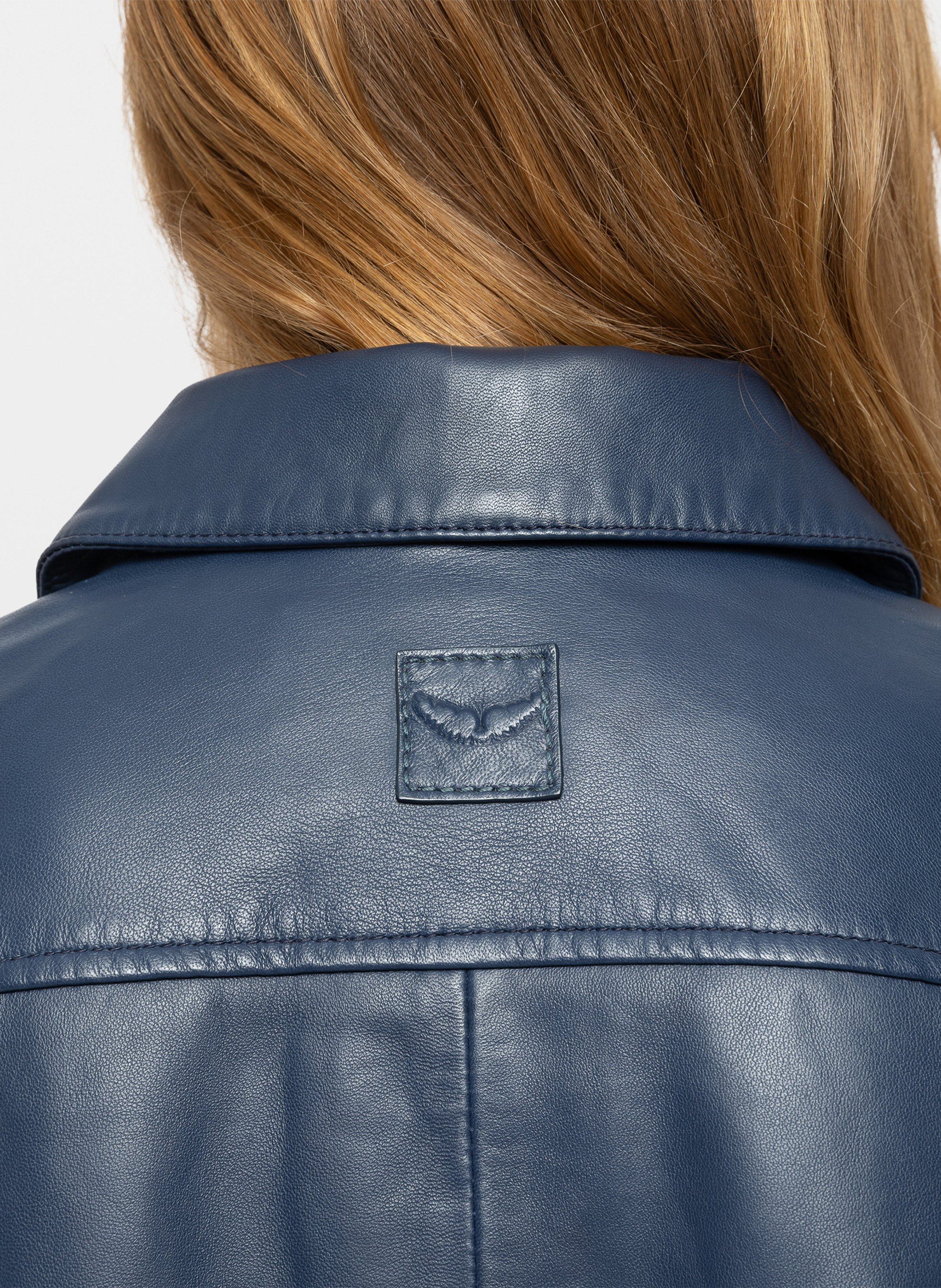 Leather jacket with classic collar ZADIG&VOLTAIRE Blue