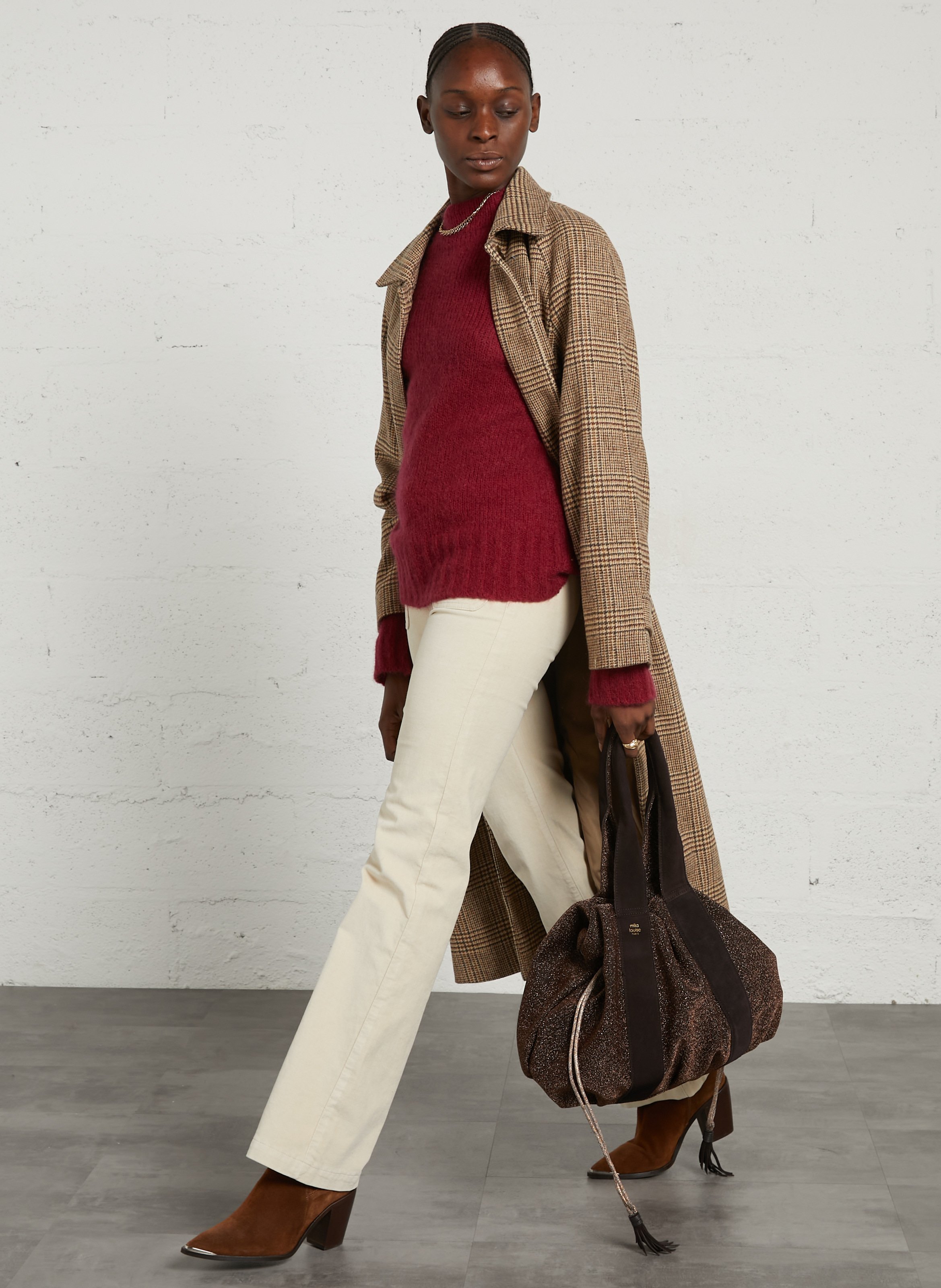 Cabas en cuir MILA LOUISE Marron