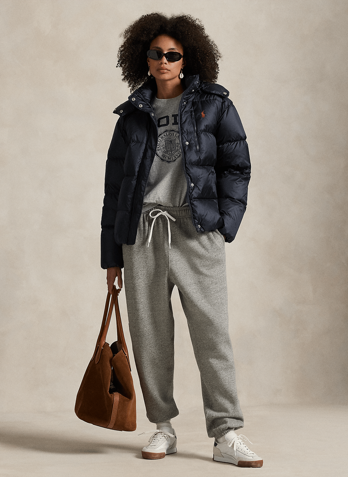 Doudoune col montant à capuche POLO RALPH LAUREN Bleu