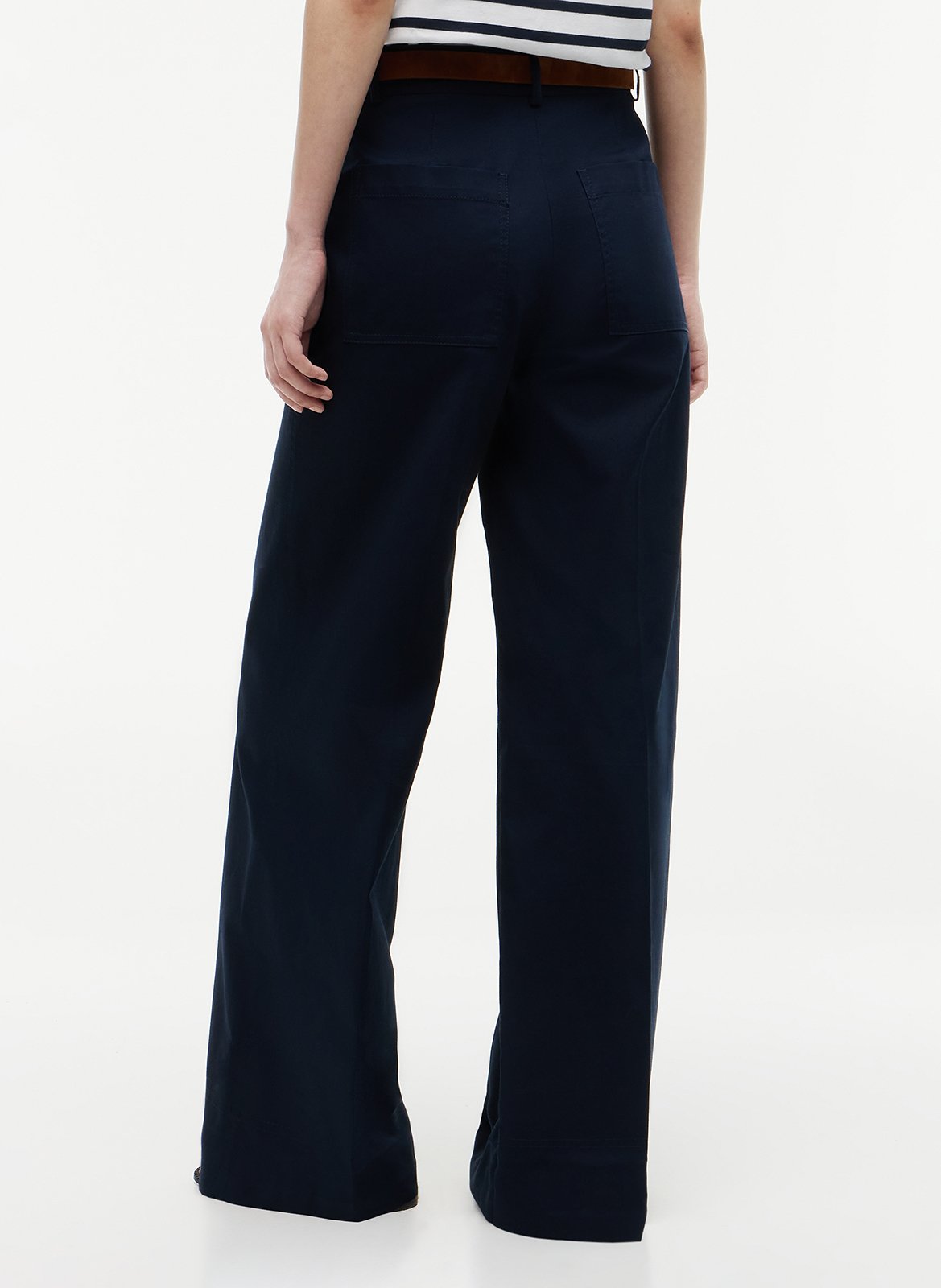 Straight pleated cotton pants TOMMY HILFIGER Blue