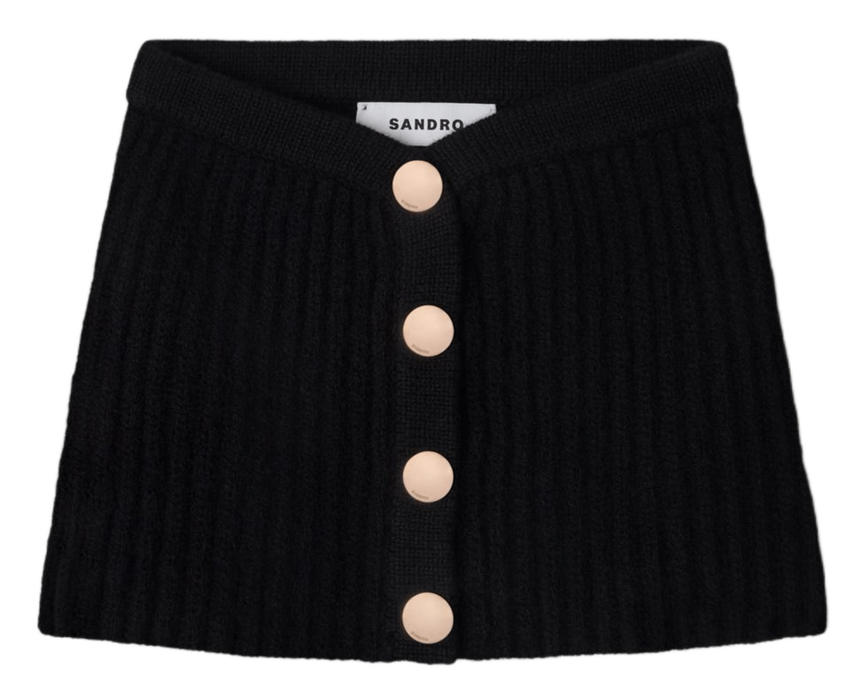 Col montant boutonné en laine SANDRO Noir
