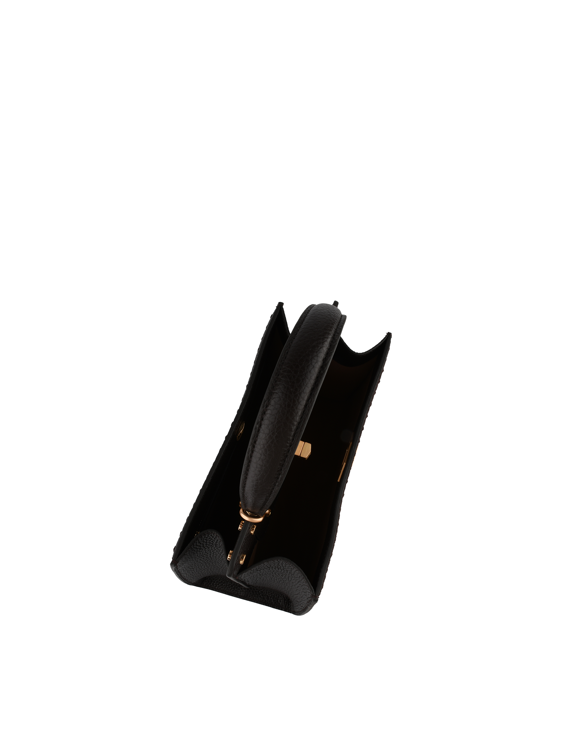 Cowhide leather handbag with a suede-effect finish POURCHET Brown