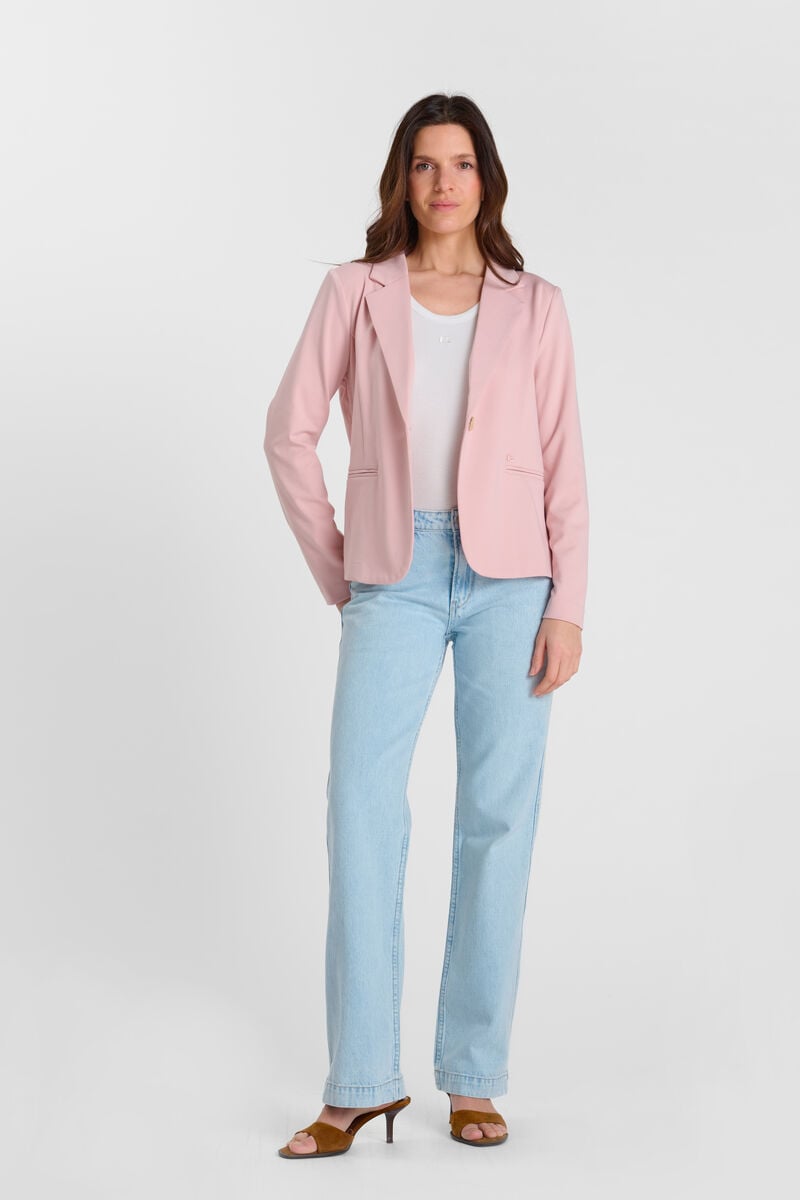 Buttoned suit collar jacket LE TEMPS DES CERISES Pink