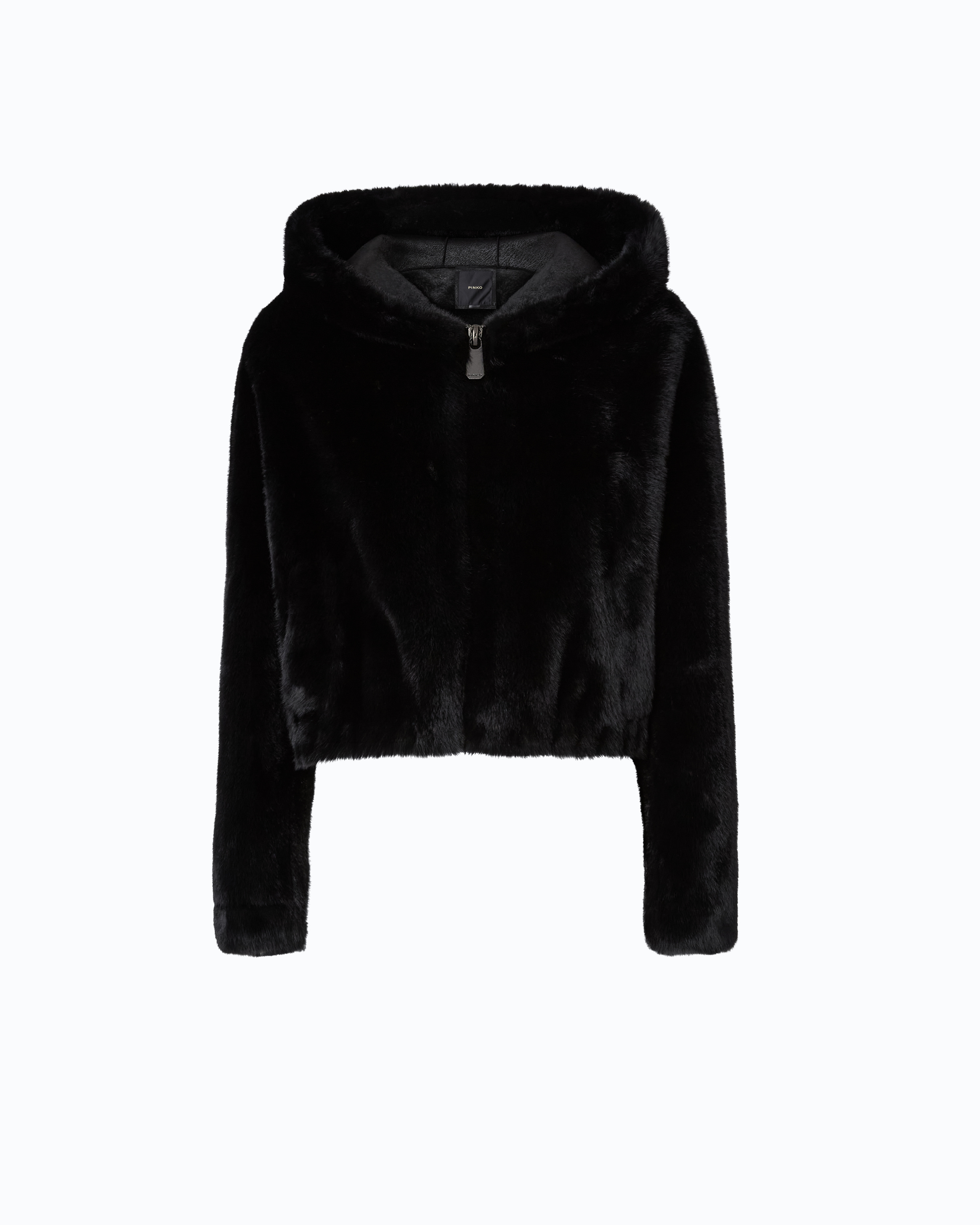 Blouson cropped en fourrure synthétique PINKO Noir