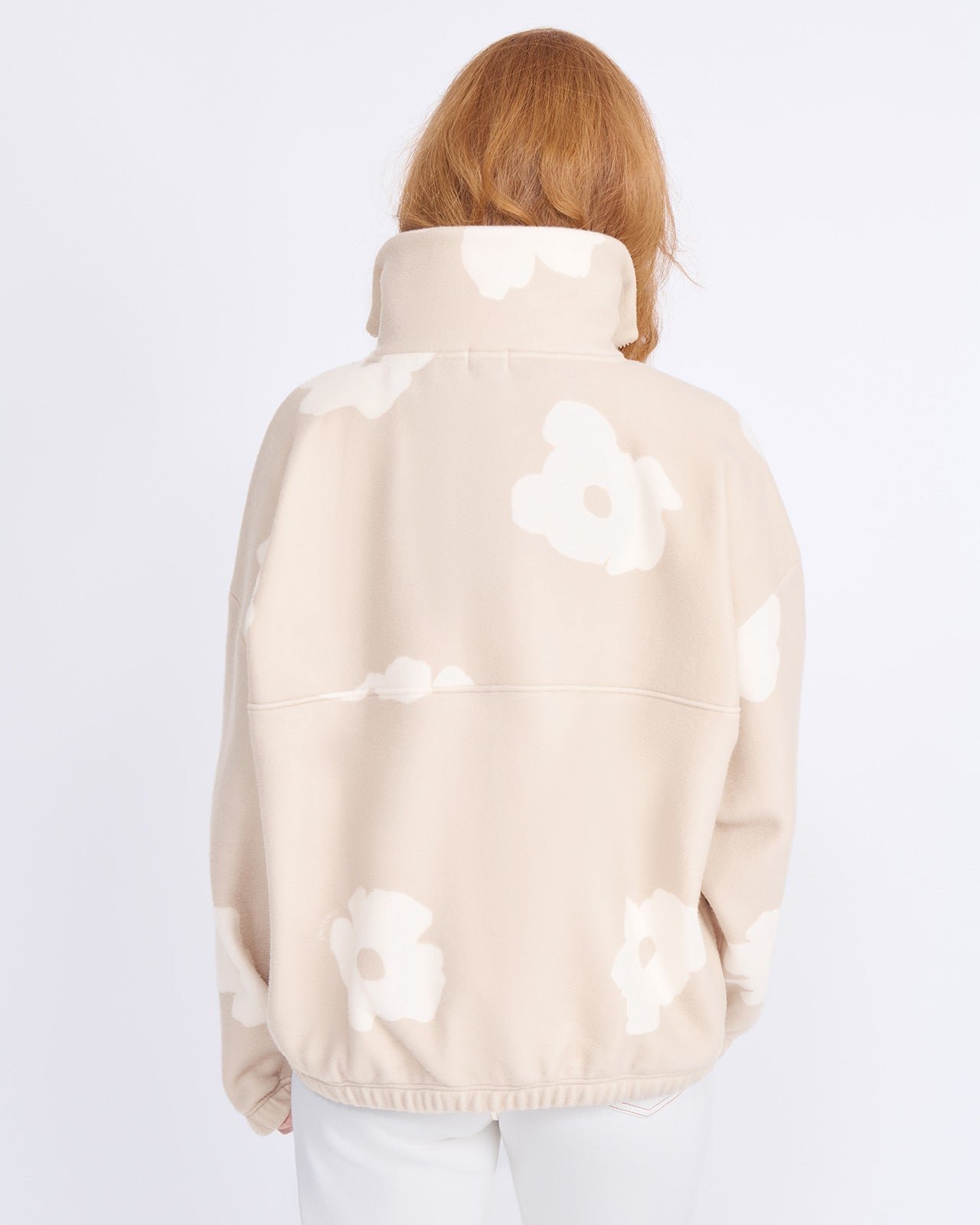 Floral-print recycled fleece sweatshirt EMOI EMOI Beige