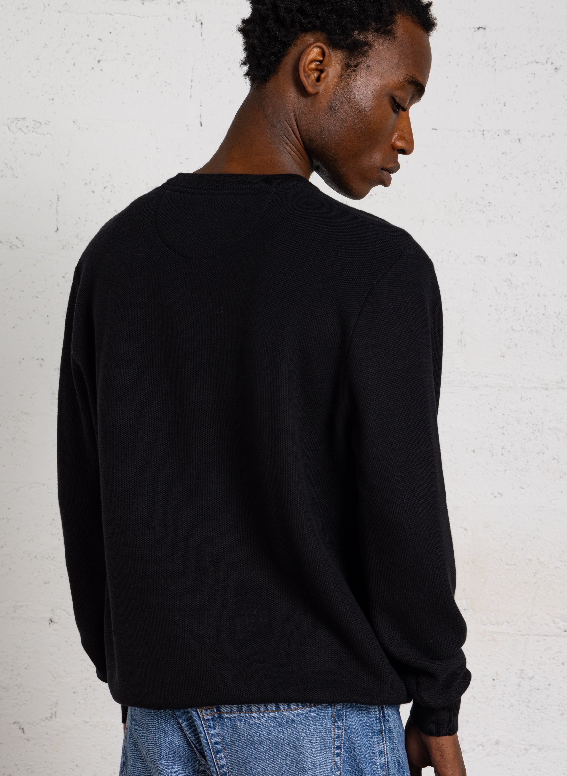 Pull col rond droit uni EDEN PARK Noir