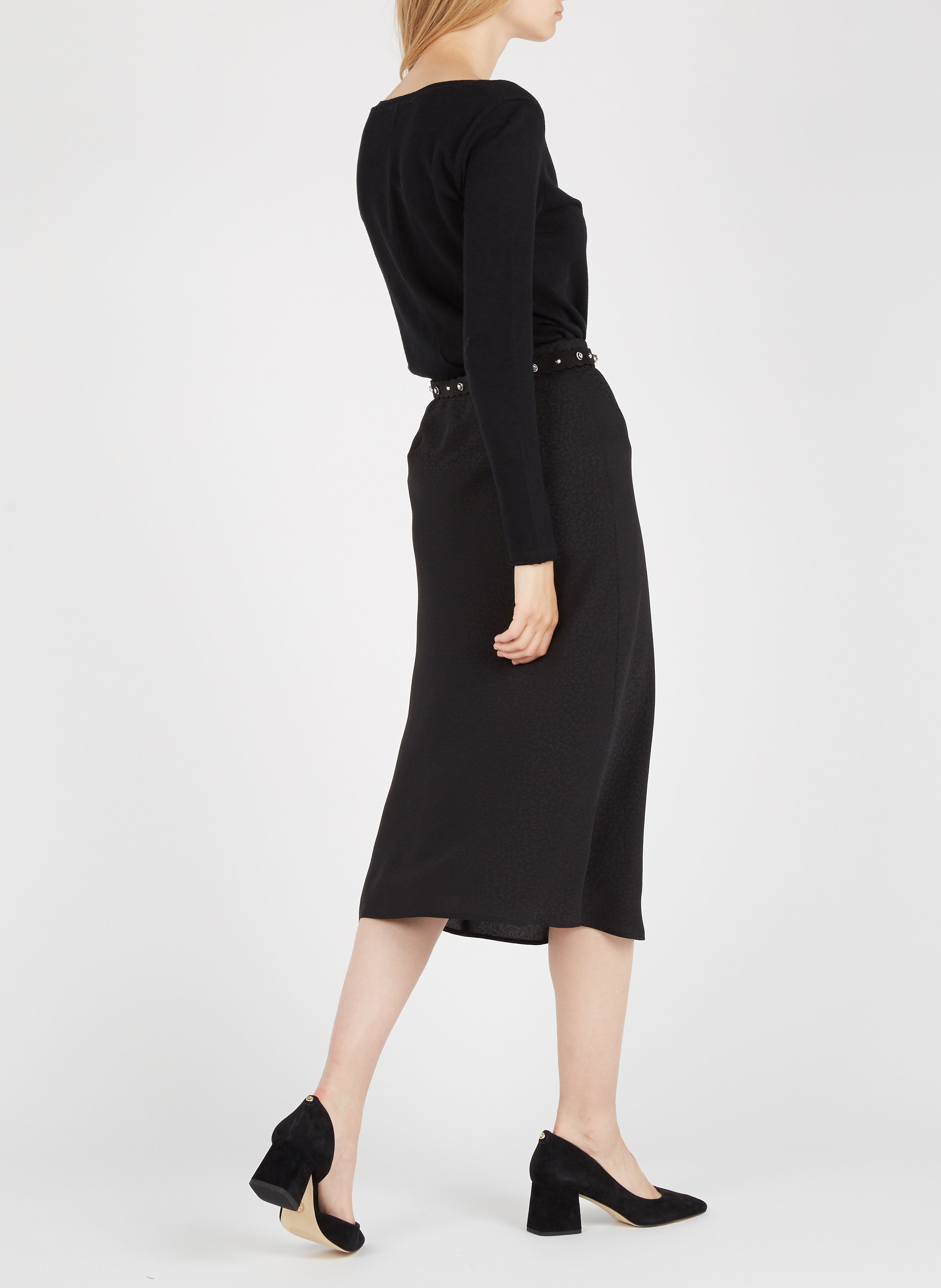 V-neck cotton T-shirt Black