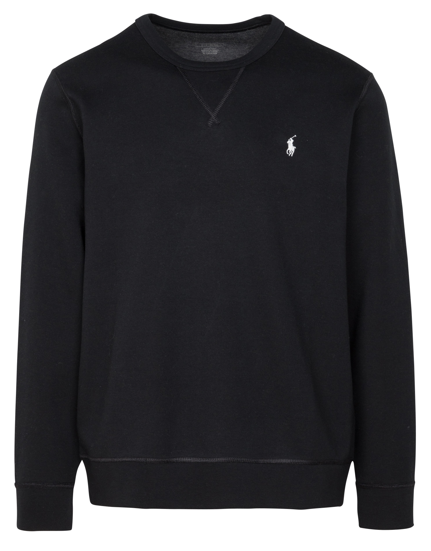 Sweat droit col rond en coton mélangé POLO RALPH LAUREN Noir