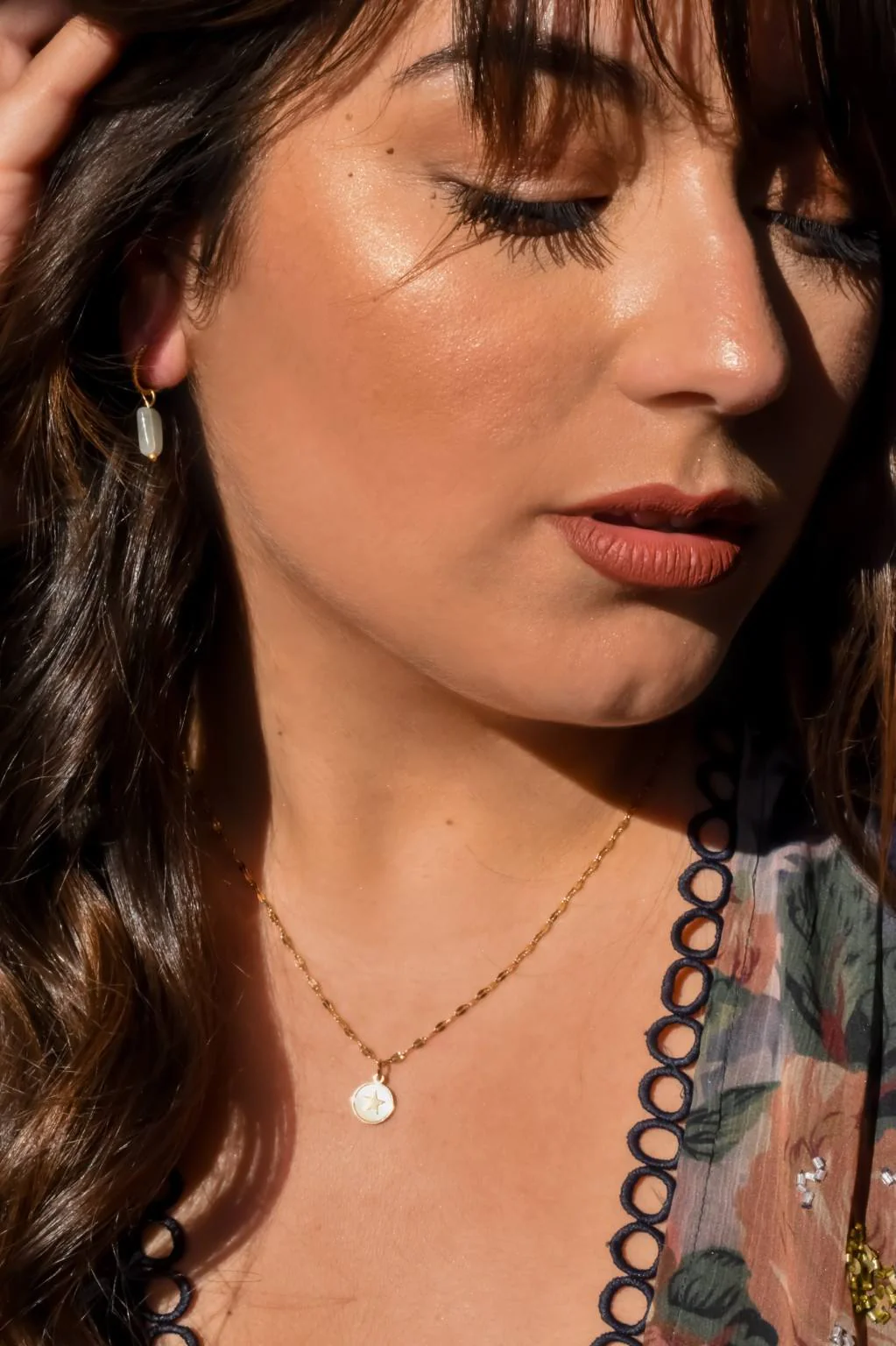 Chalcedony earrings GINANDGER Blue