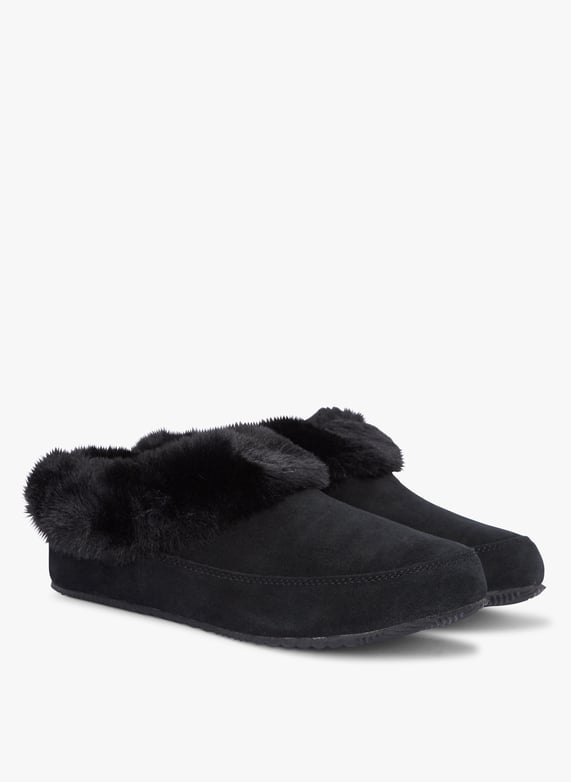 Chaussons en cuir Noir