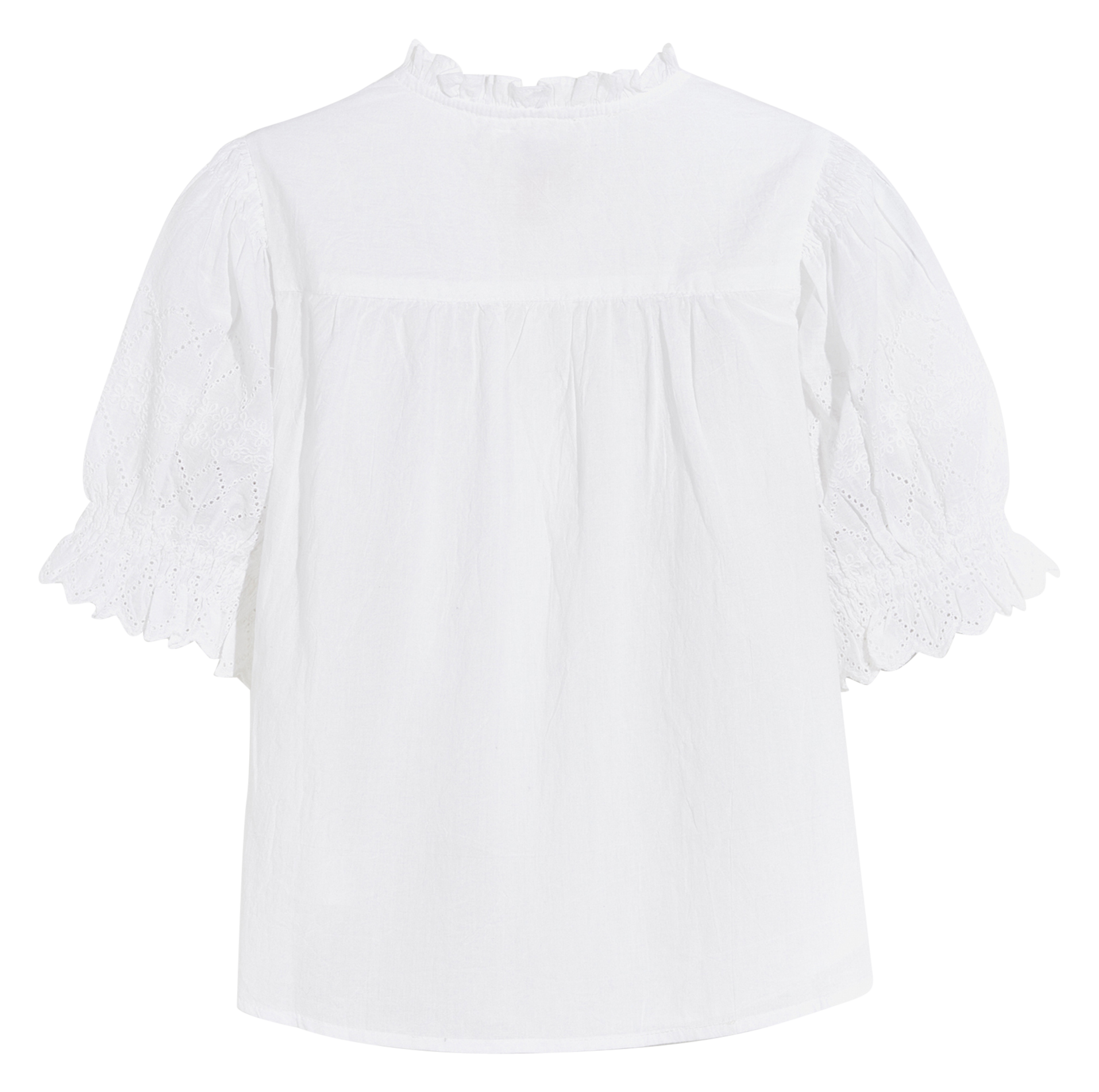 Straight shirt with Victorian collar in cotton BELLEROSE White