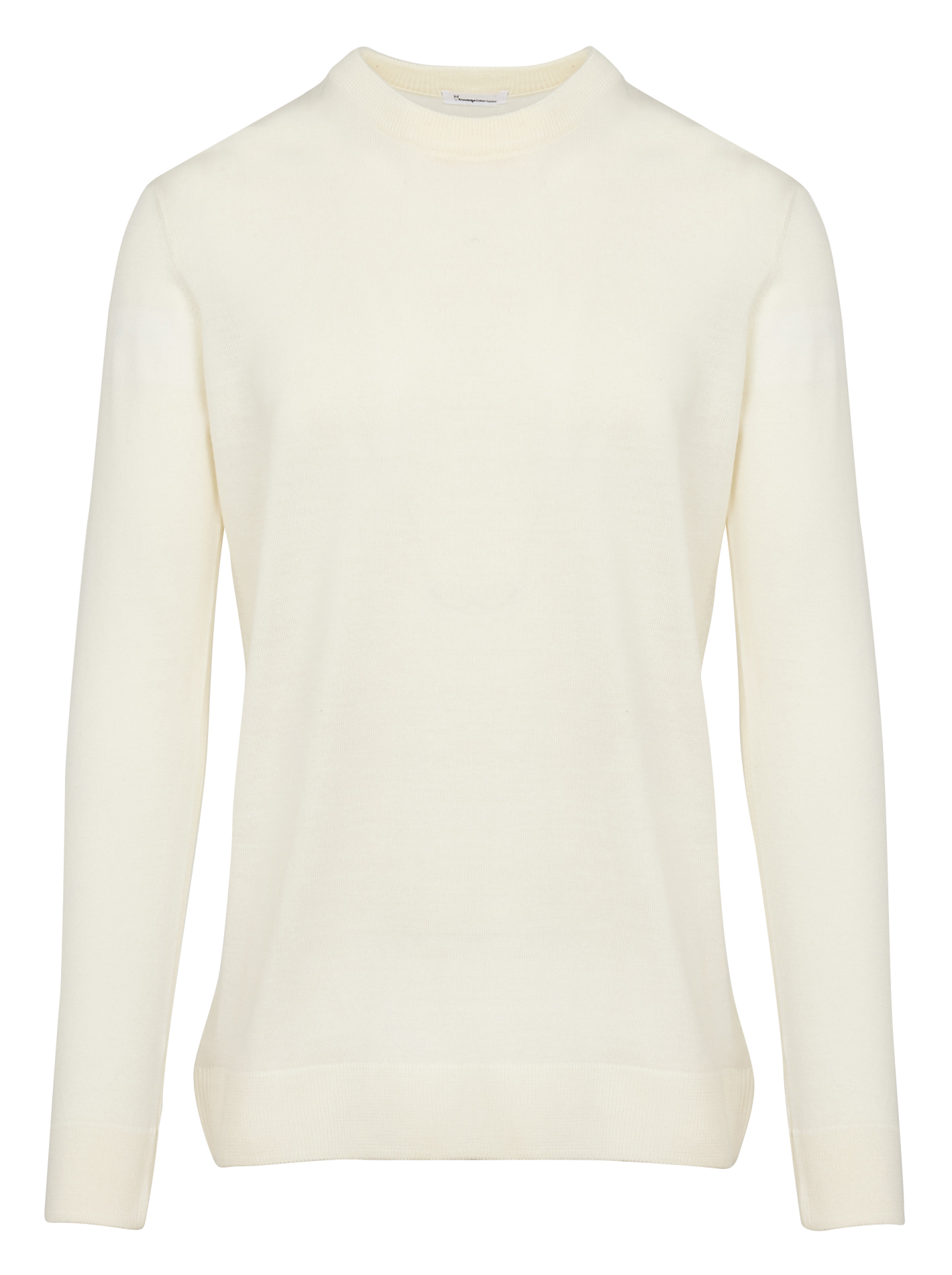 Pull col rond en laine   KNOWLEDGE COTTON APPAREL Blanc