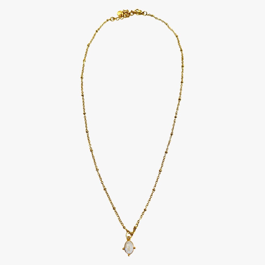 Moonstone necklace GINANDGER White