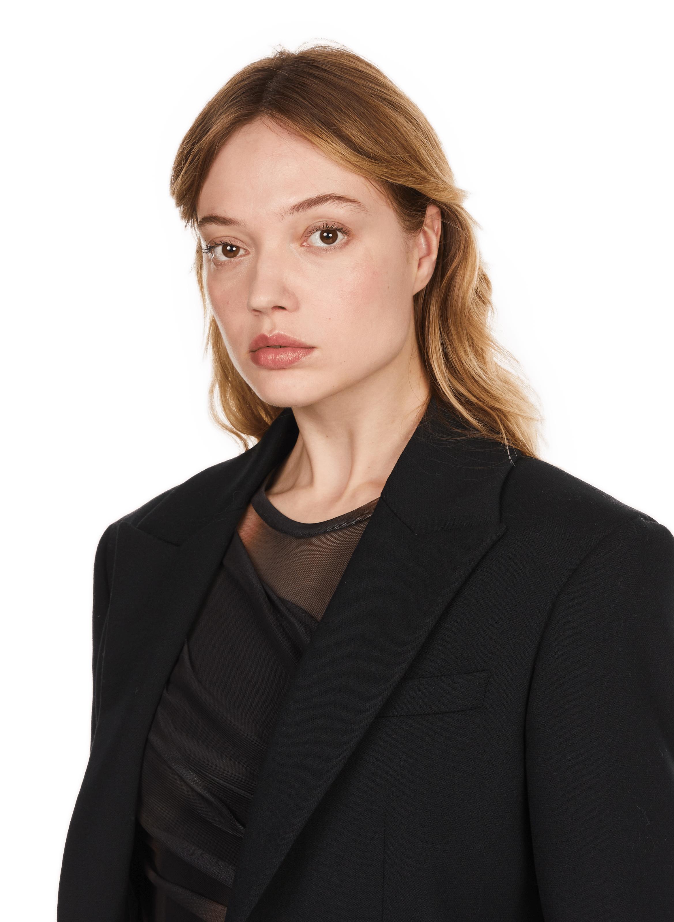 Taillierter Schulterblazer aus Wollmischung SAISON 1865 Schwarz