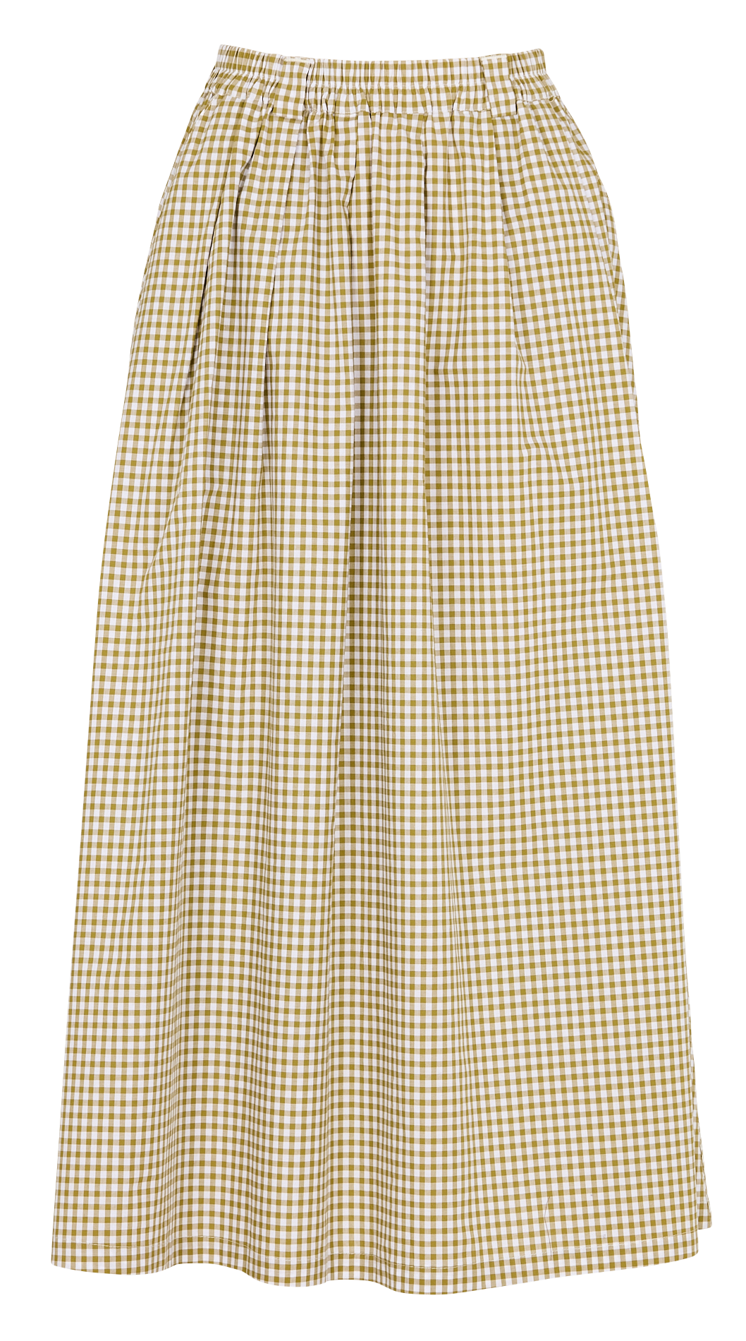 Midi rok met vichy-patroon van katoen SUZIE WINKLE Kaki