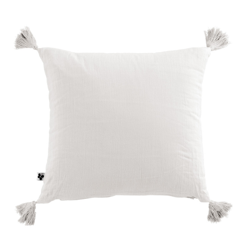 Coussin déco déhoussable 100% coton L'EFFET PAPILLON