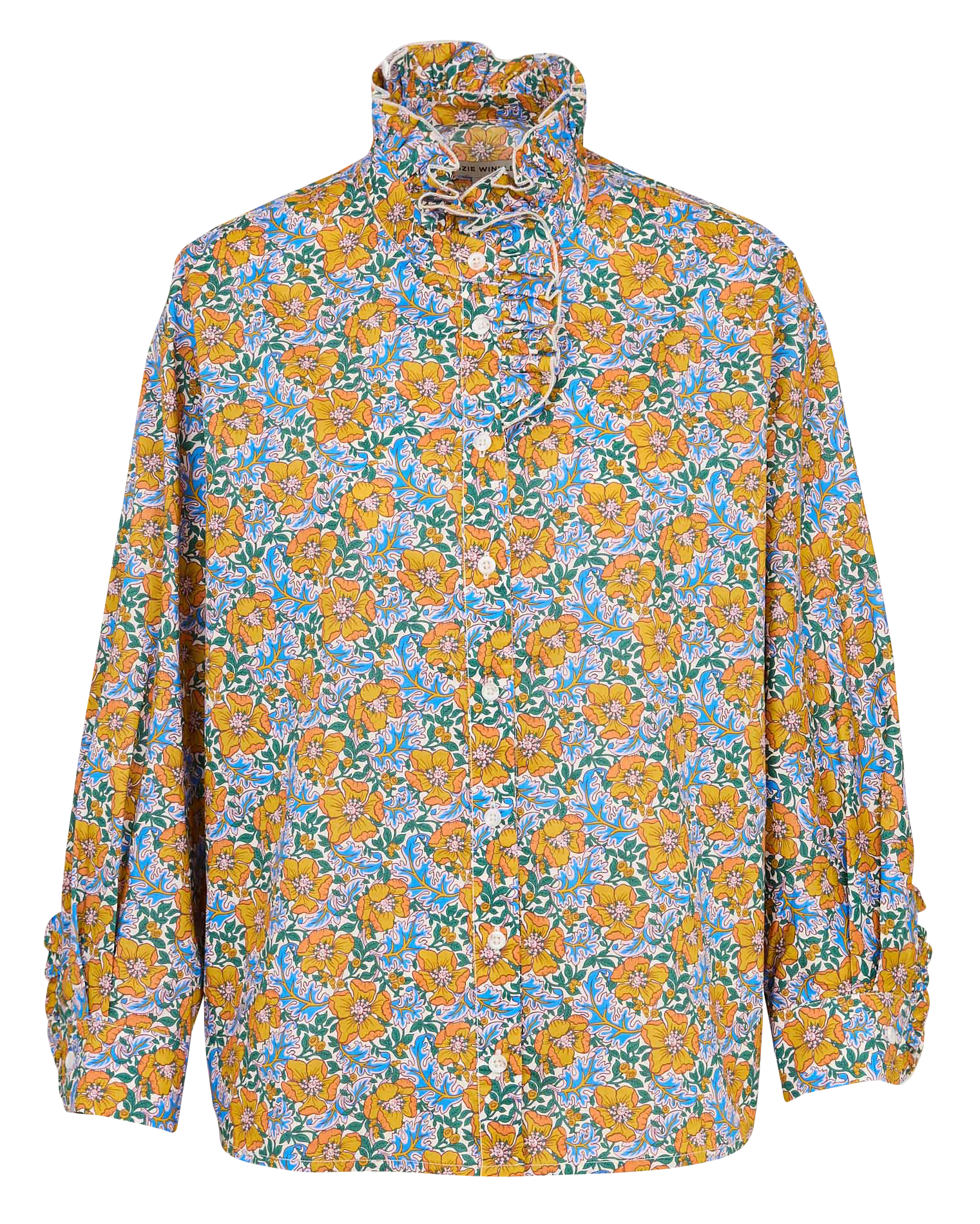 Oversized blouse van katoen met print SUZIE WINKLE Blauw